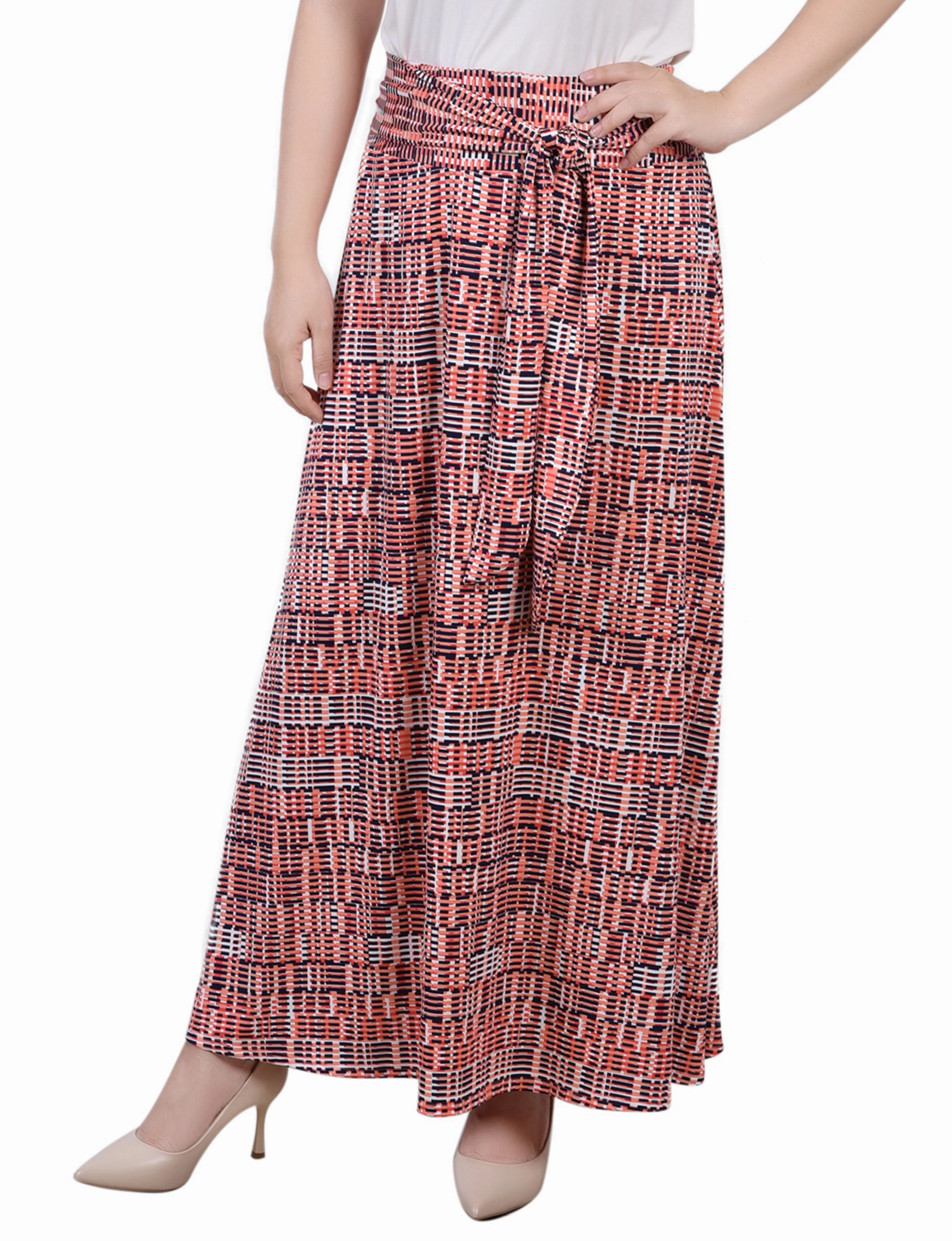 Petite Maxi Skirt With Sash Waist Tie Sophisticated Elegance Classic Line