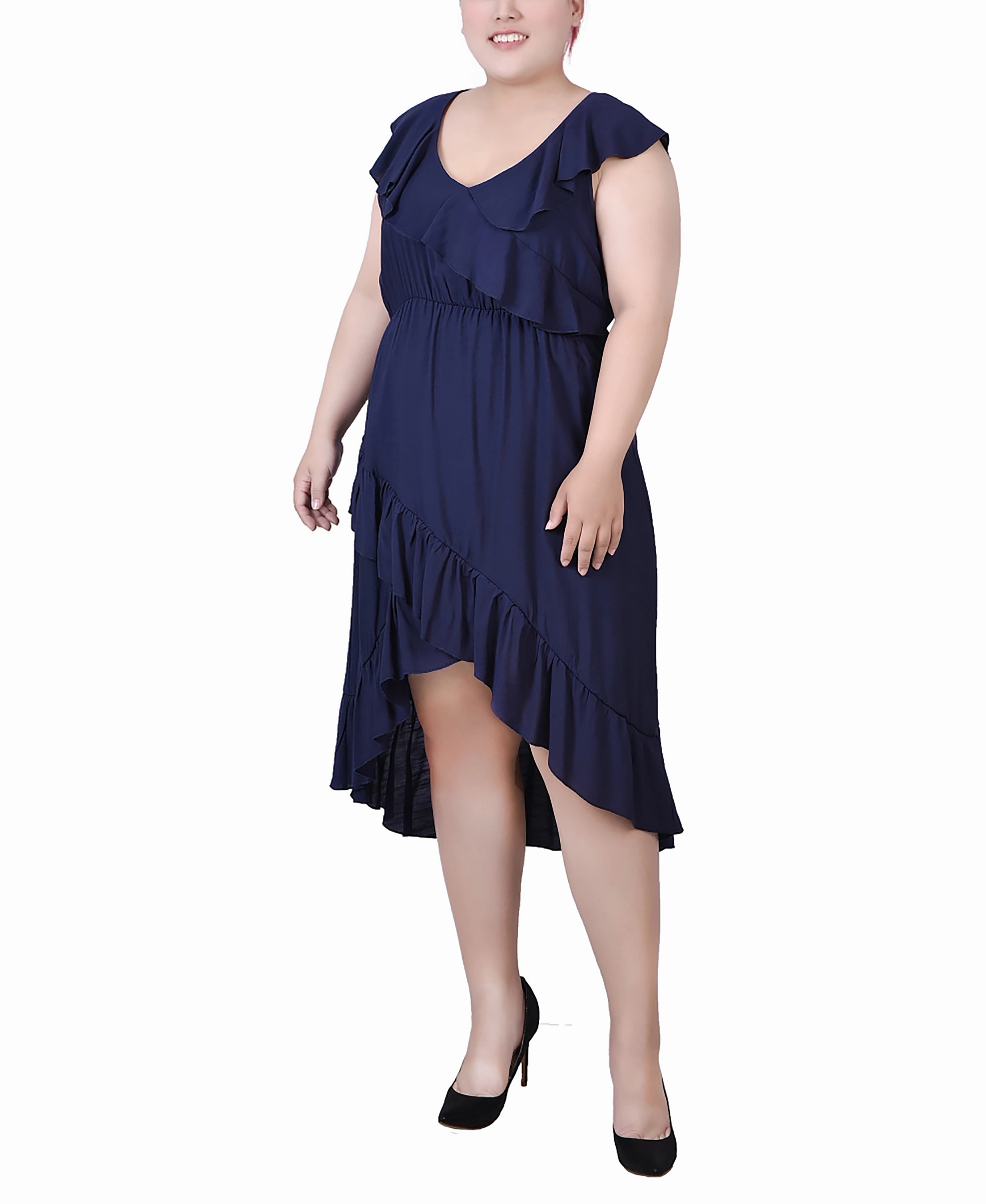 Plus Size Sleeveless Flounced Dress Must Have Romantic Style