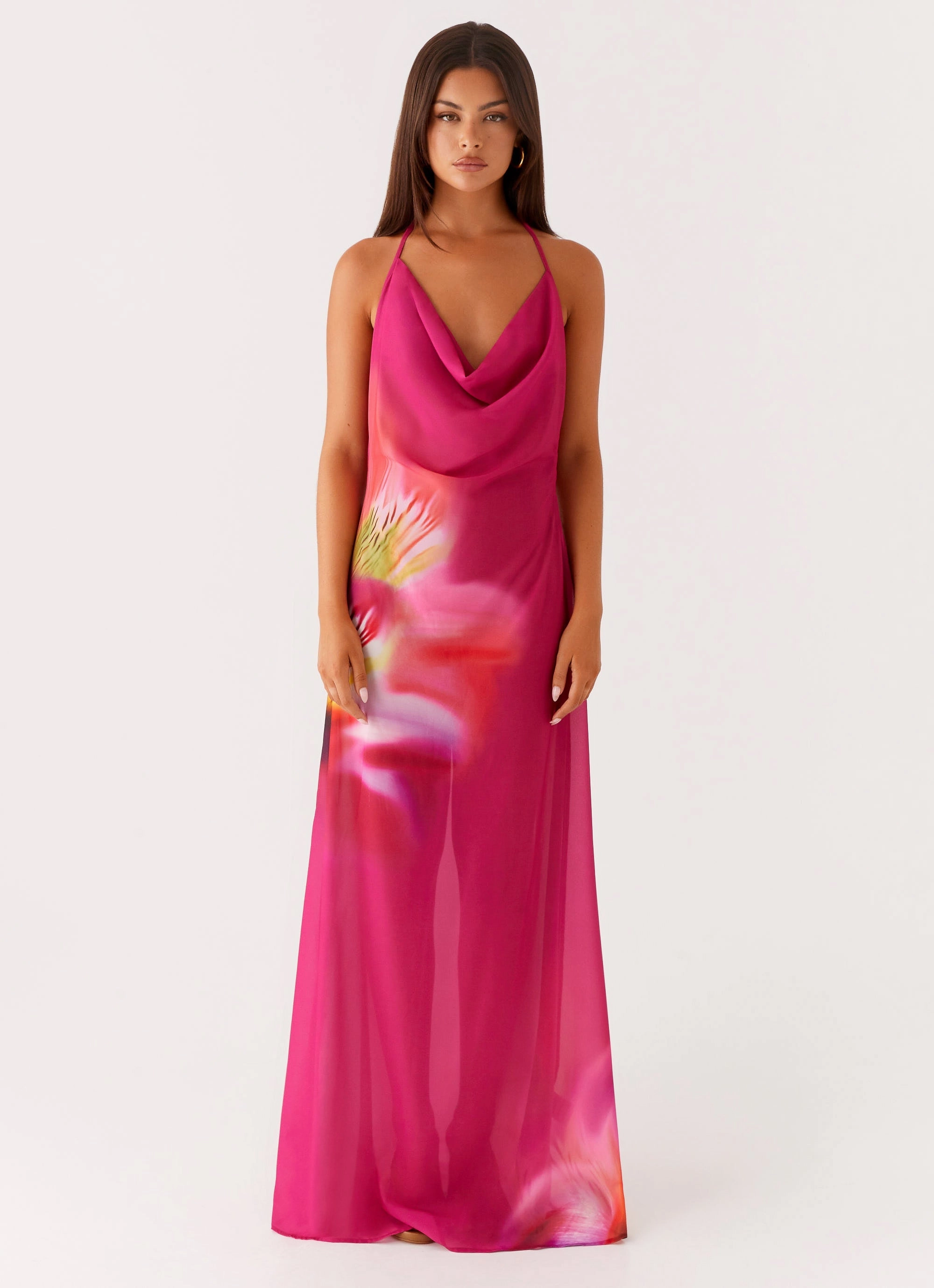 Fantasy Maxi Dress - Pink Tropical Mood Focused Timeless Fit