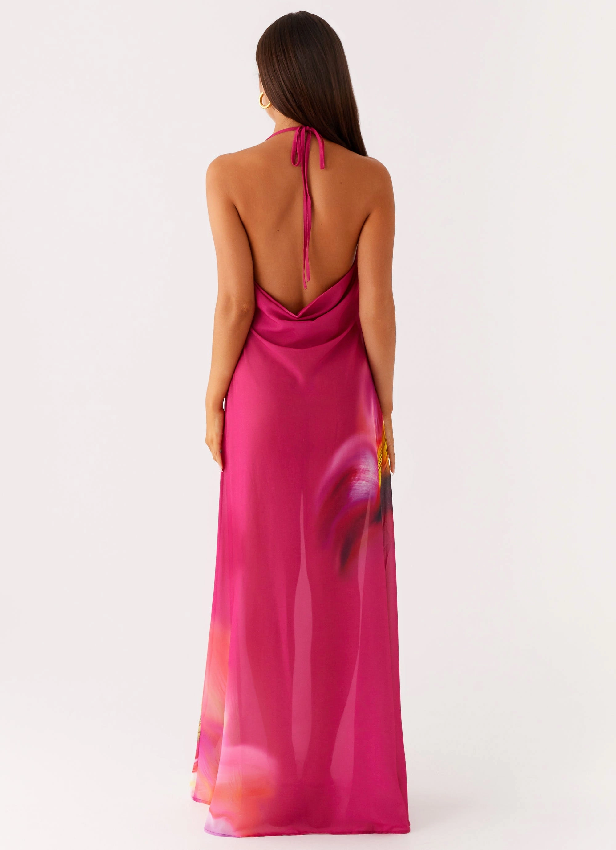 Fantasy Maxi Dress - Pink Tropical Sweetheart Cut