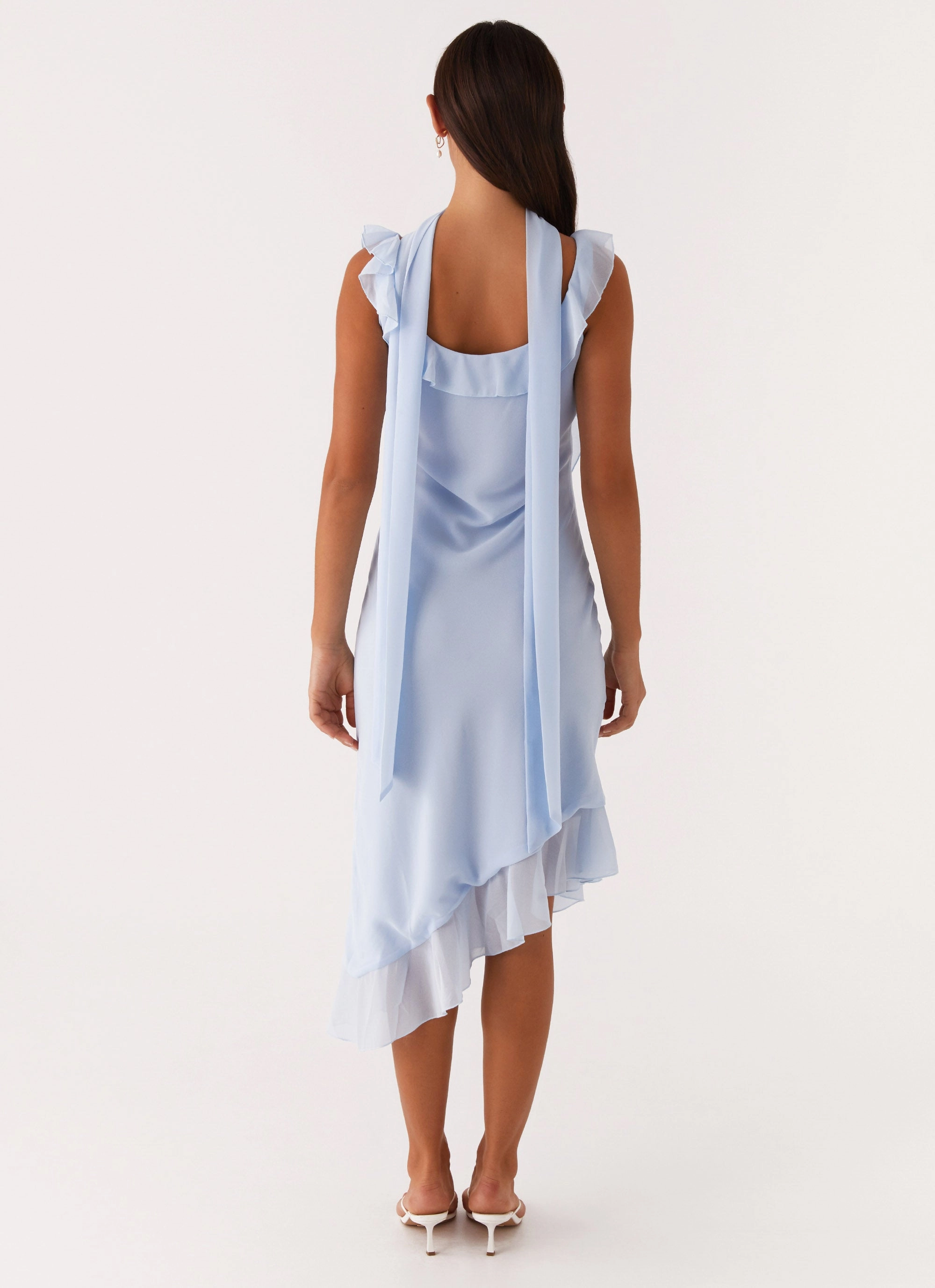 Belted Style Fariday Midi Dress - Blue