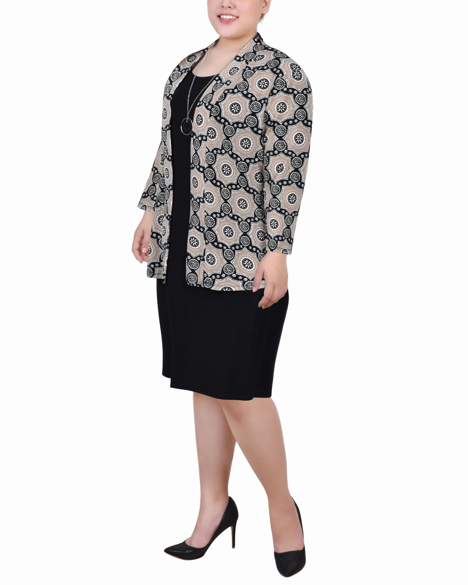 Layering Comfort Plus Size Two Piece Dress Set