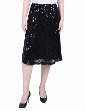 Petite Knee Length Sequined Skirt Work Favorite Air Beauty