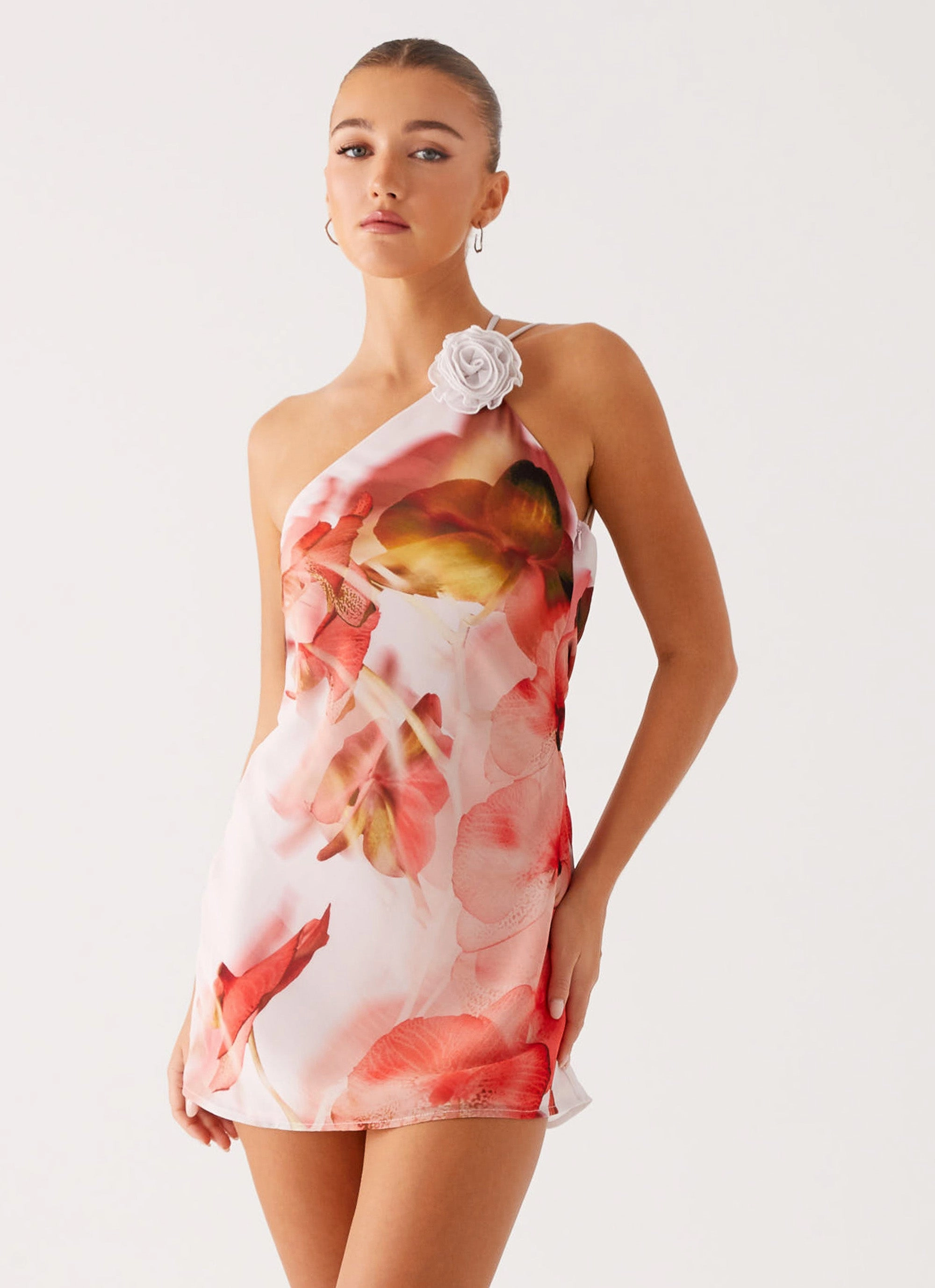 Smart Fabric Vibrant Form Kia Mini Dress - Peach Rose