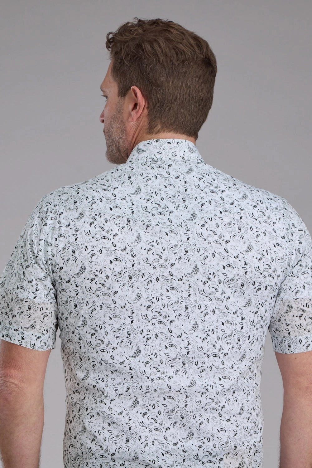 Roper Mens 2428 Paisley Black/White Cotton Blend S/S Shirt Streamlined Design Unisex style