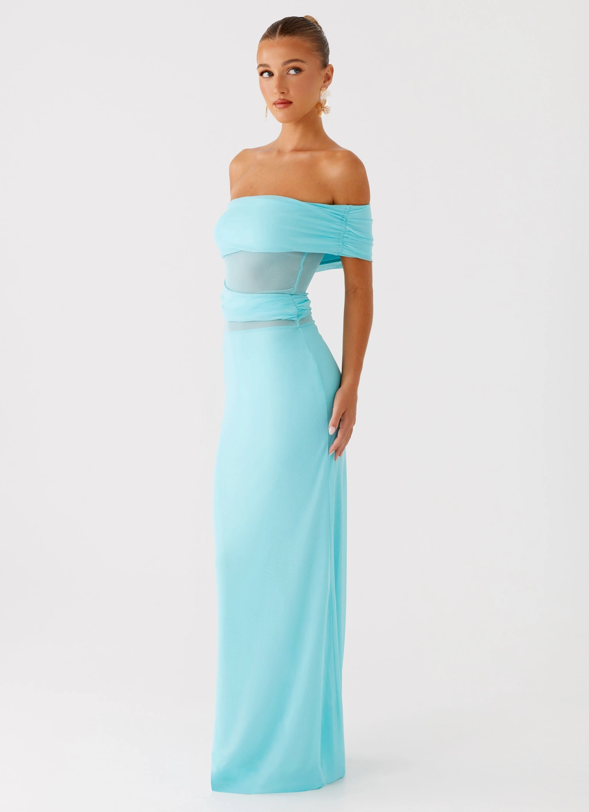 Lumi Maxi Dress - Turquoise Textured Jacket