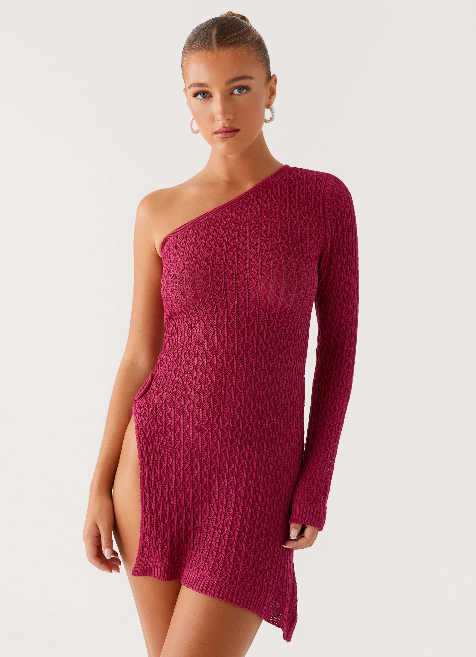 Medda Knit Mini Dress - Hot Pink Office Cool