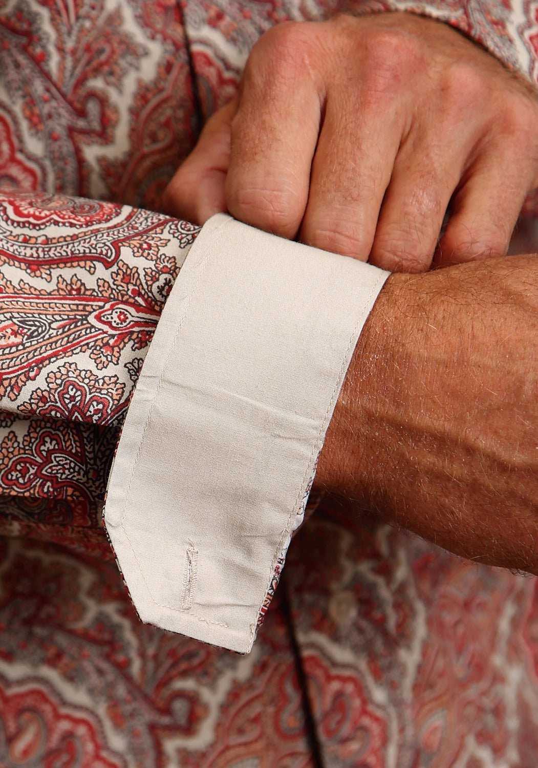 Contemporary Design formal dinner Stetson Mens Red 100% Cotton Sandstone Paisley BD L/S 1 Pkt Shirt