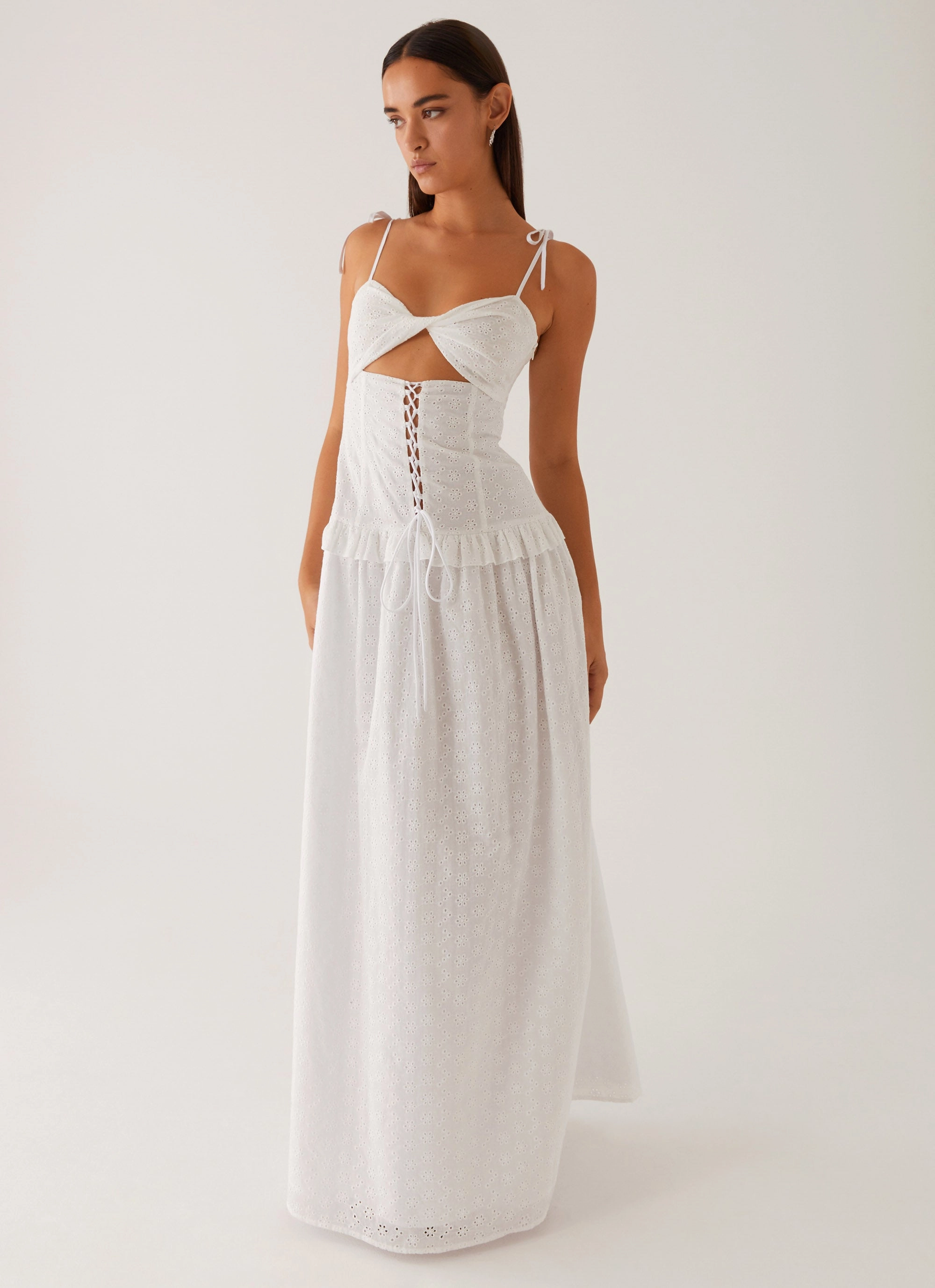 Theater-Night Reveria Twist Maxi Dress - Ivory