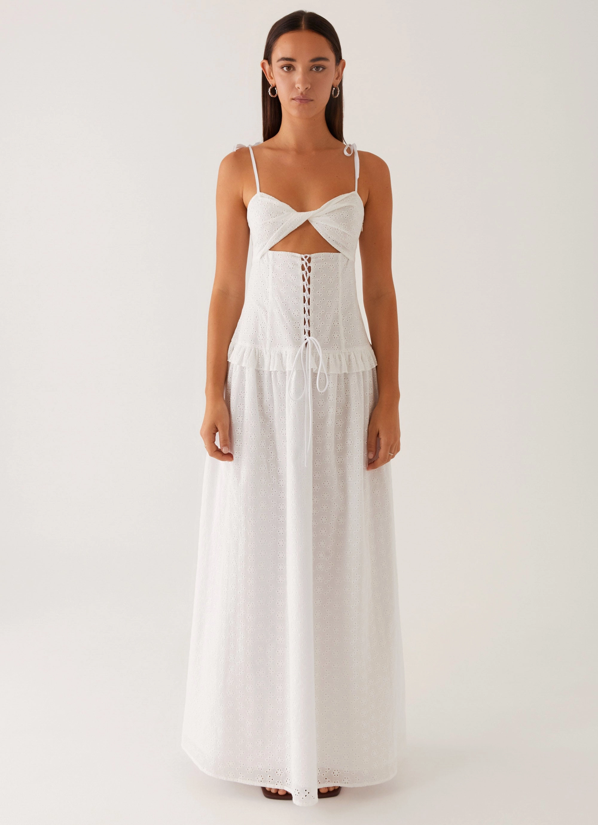 Reveria Twist Maxi Dress - Ivory Calm Tone