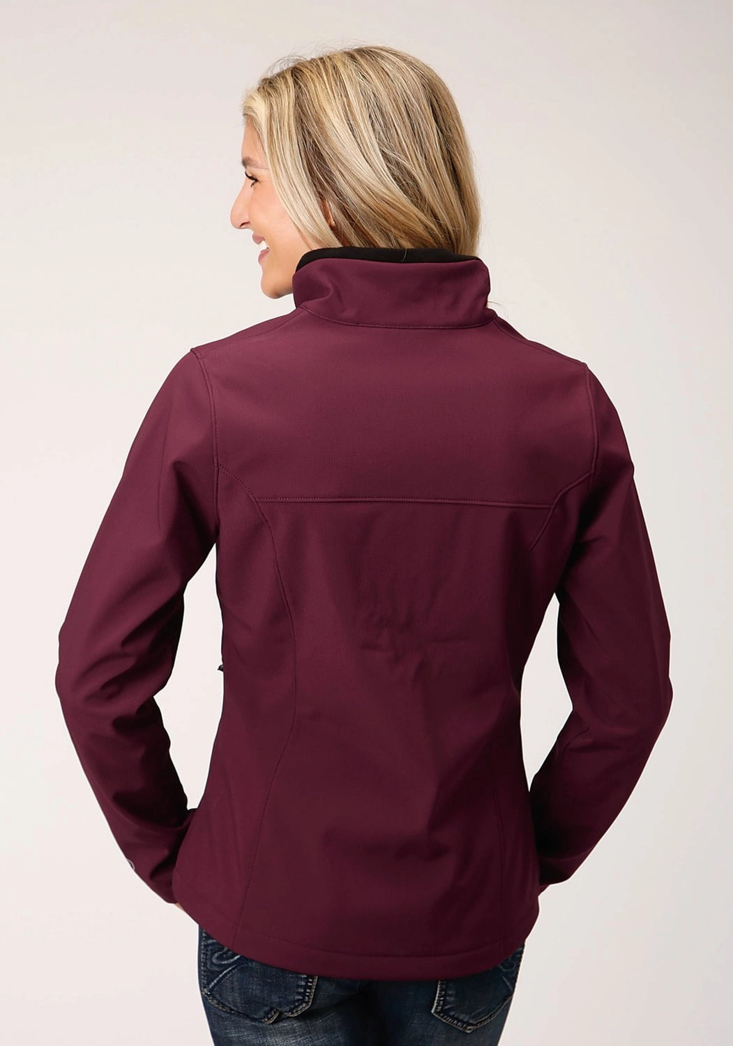 Sustainable Recycled Material Roper Womens Wine Polyester Softshell Jacket