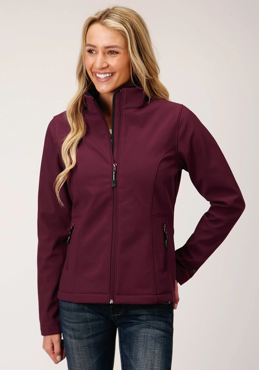 Rugged Daily Style Weather Fit Roper Womens Wine Polyester Softshell Jacket