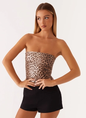 Durable Reinforced Shoulders Reinforced Hemline Feeling Fierce Sequin Tube Top - Leopard Sequin