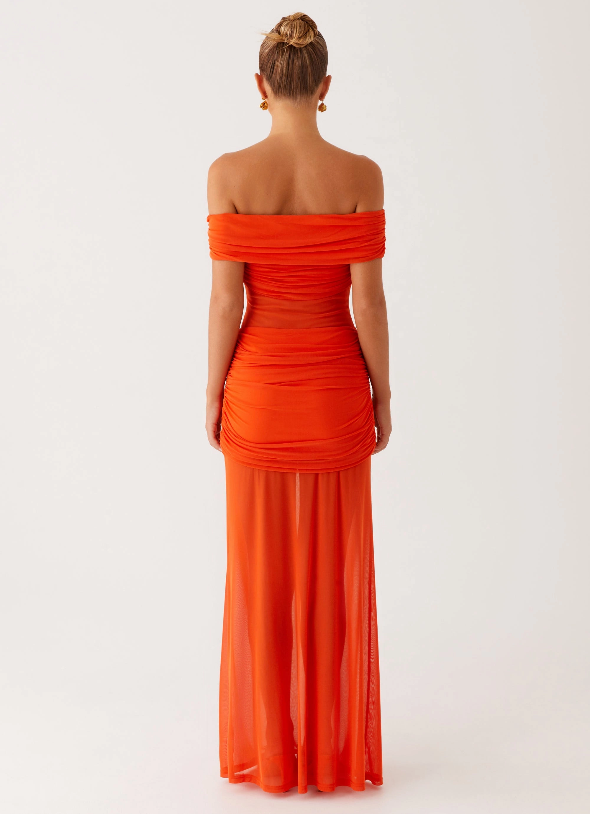 Trendy Must Have Charming Off Shoulder Maxi Dress - Orange