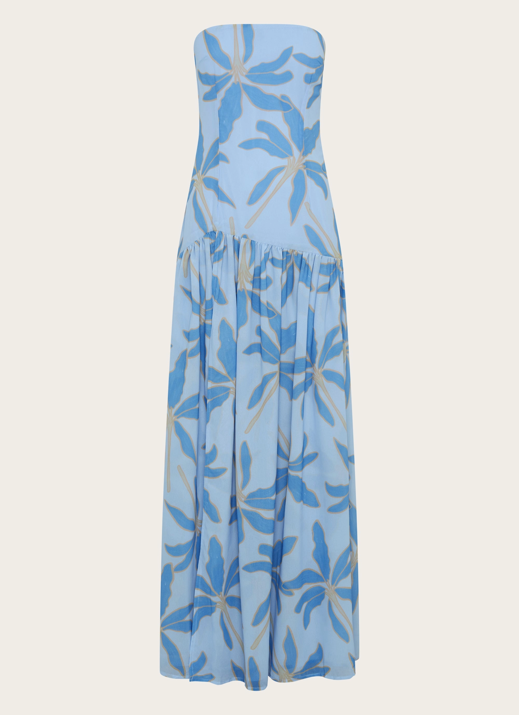 Eden Strapless Maxi Dress - Opulent Blue Functional Pocket