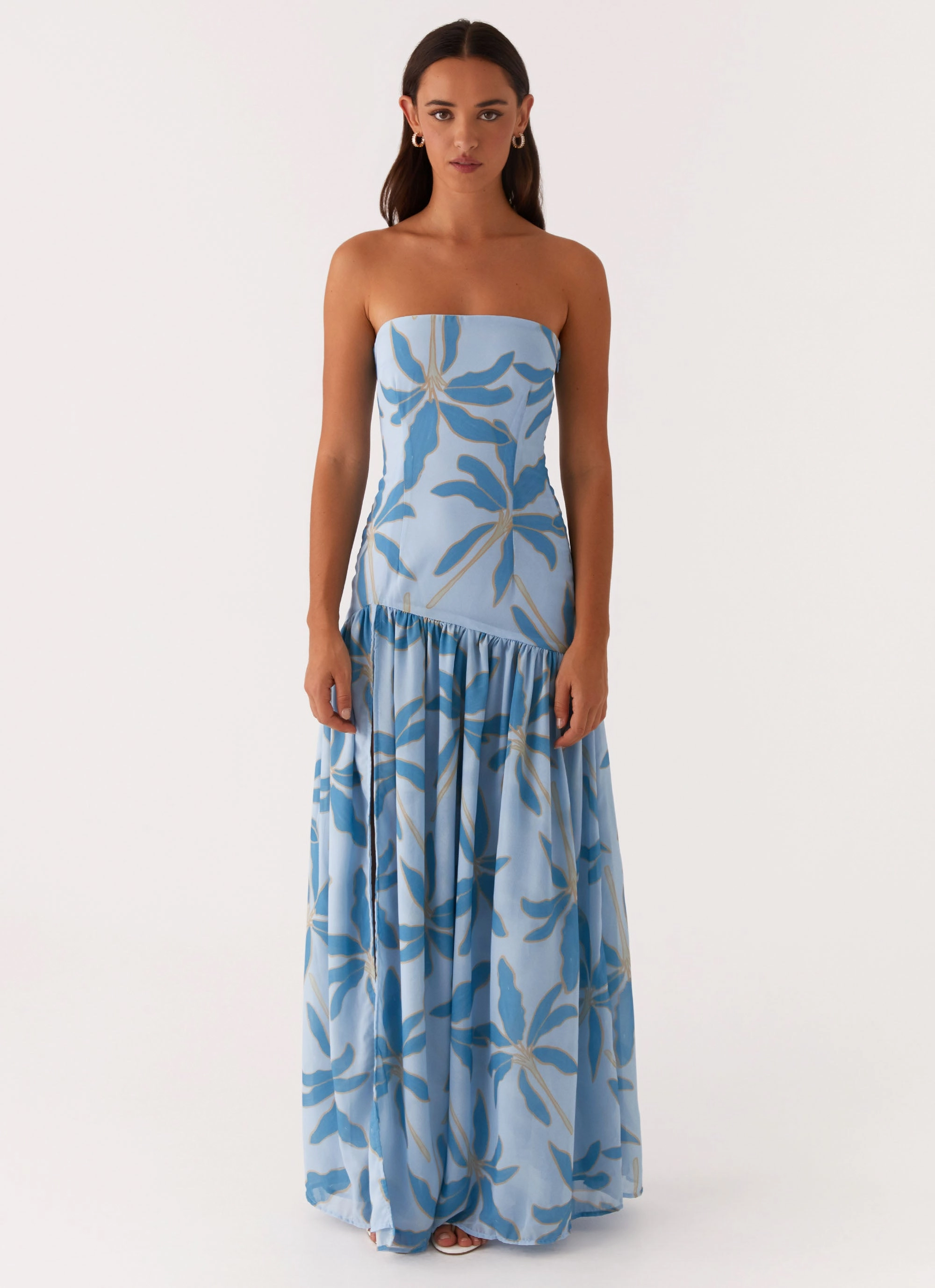 Eden Strapless Maxi Dress - Opulent Blue Casual Coat Smart Coat