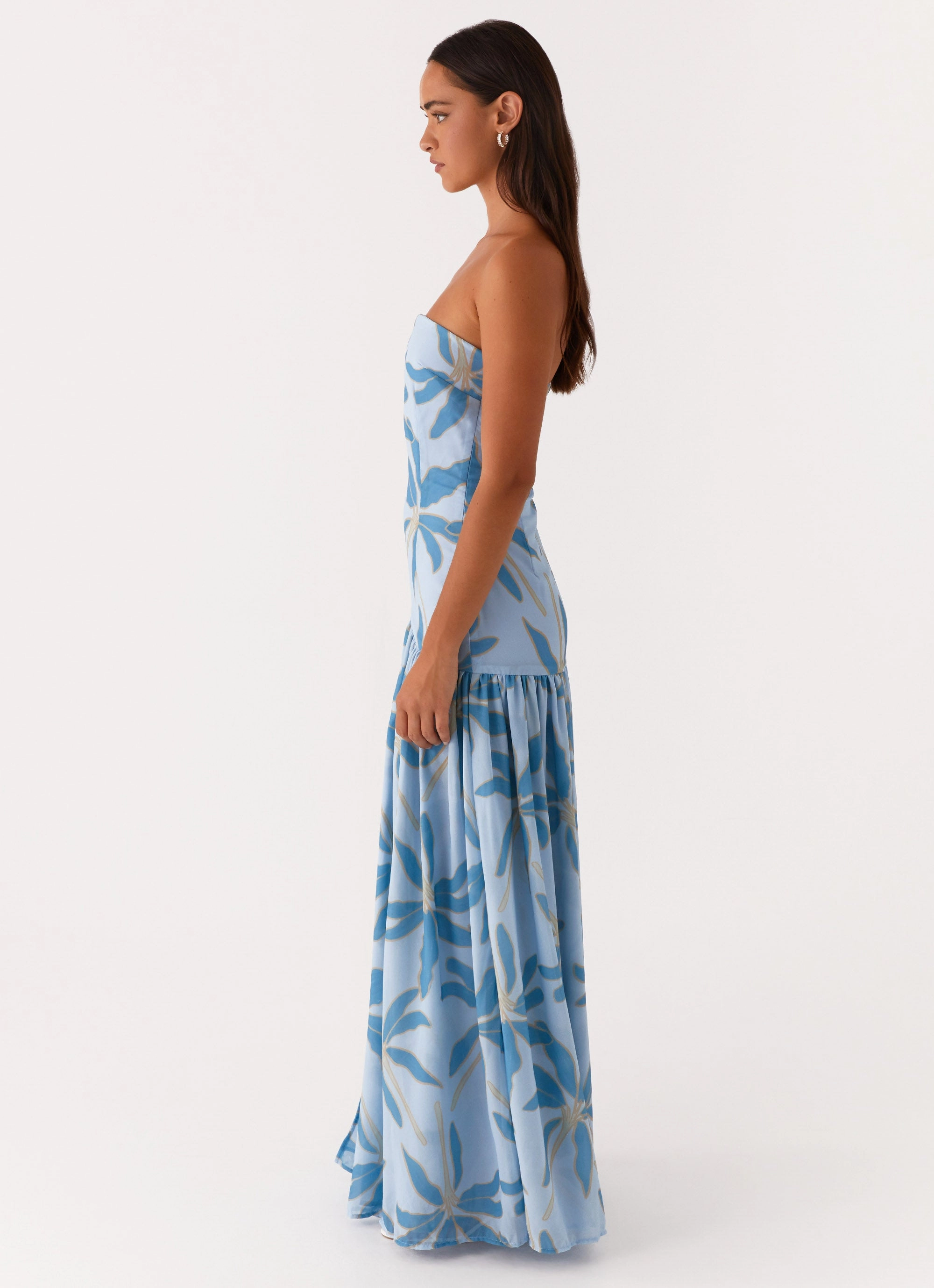 Eden Strapless Maxi Dress - Opulent Blue Waterproof Jacket High End Look