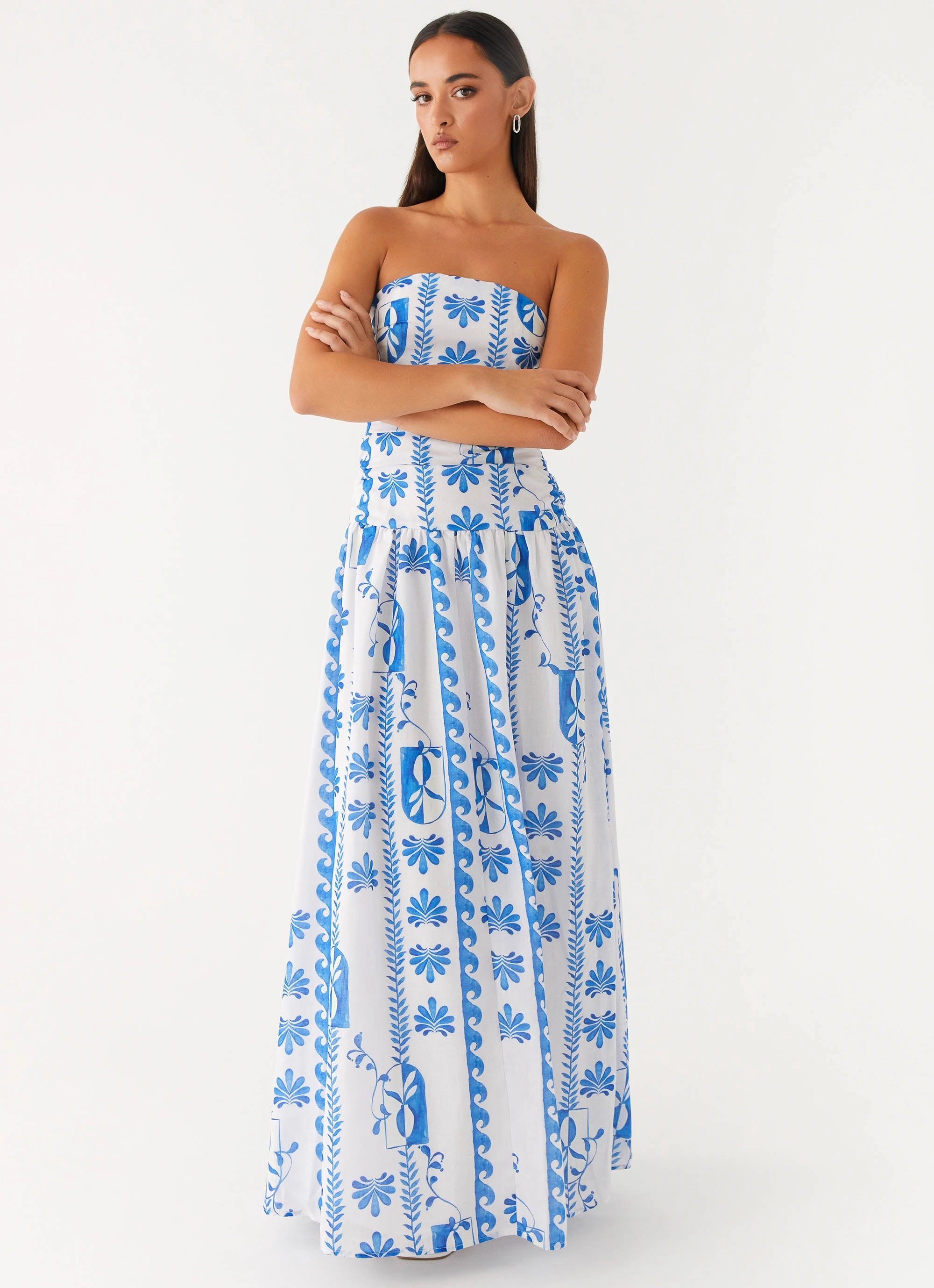 Carmel Maxi Dress - Floral Wave Evening Classic Slender Look