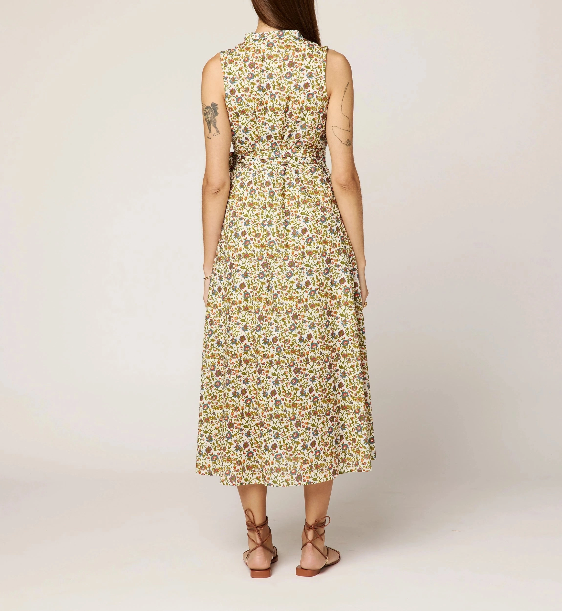Cheyenne Midi Dress | Viti Flora Frayed-Edge
