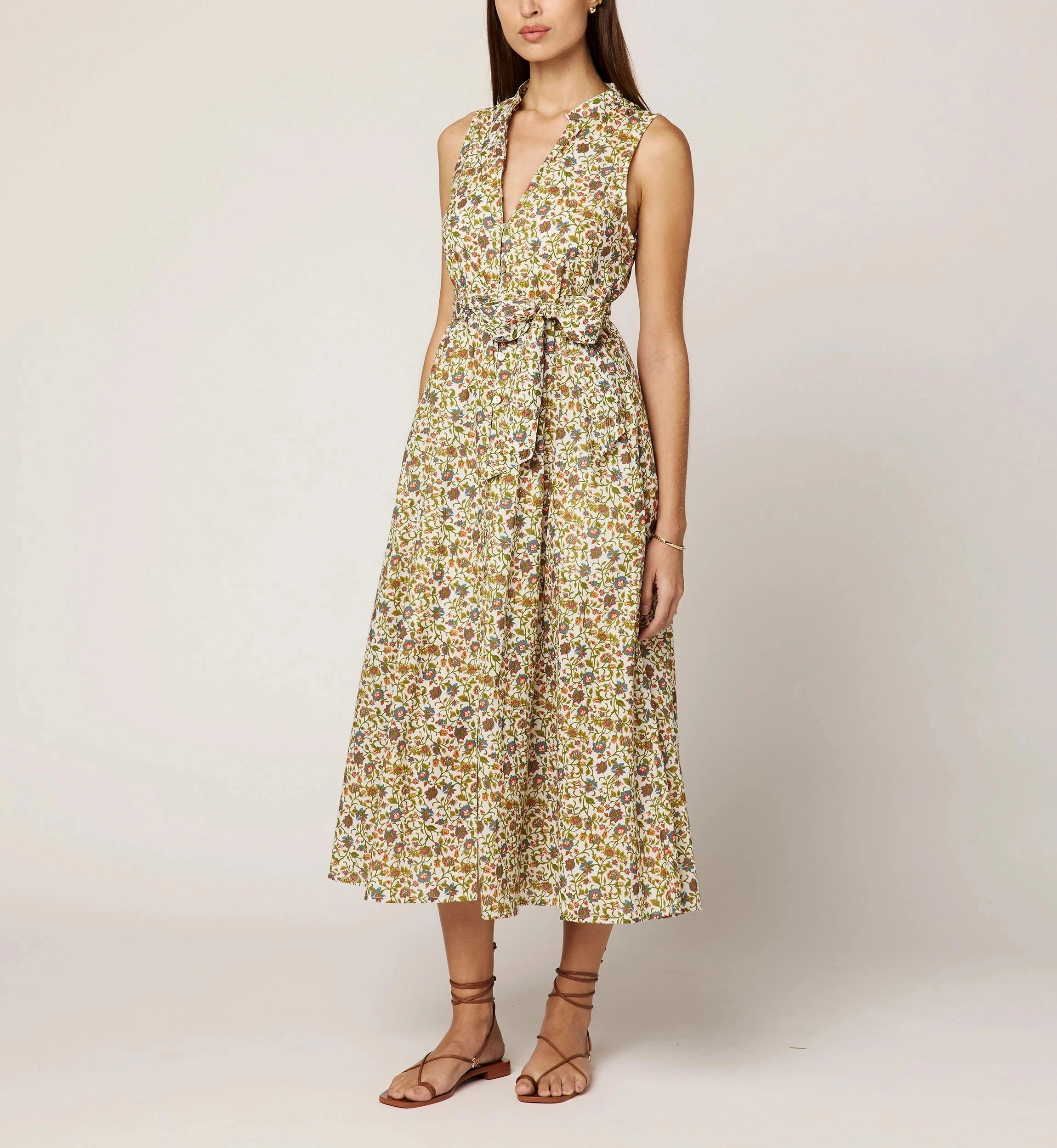 Saturated Hue Comfy Yet Stylish Cheyenne Midi Dress | Viti Flora