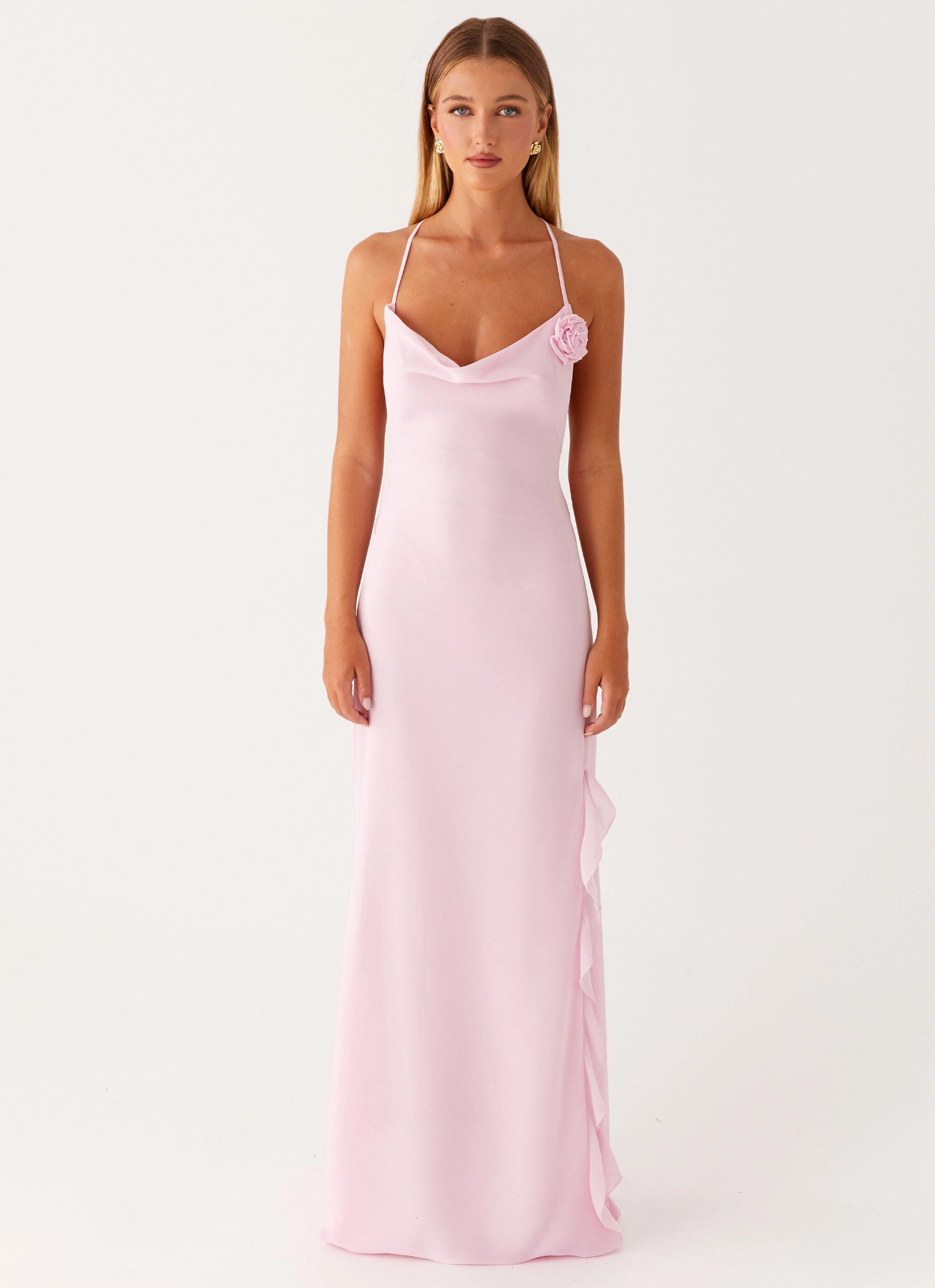 color block First Class Maxi Dress - Pink