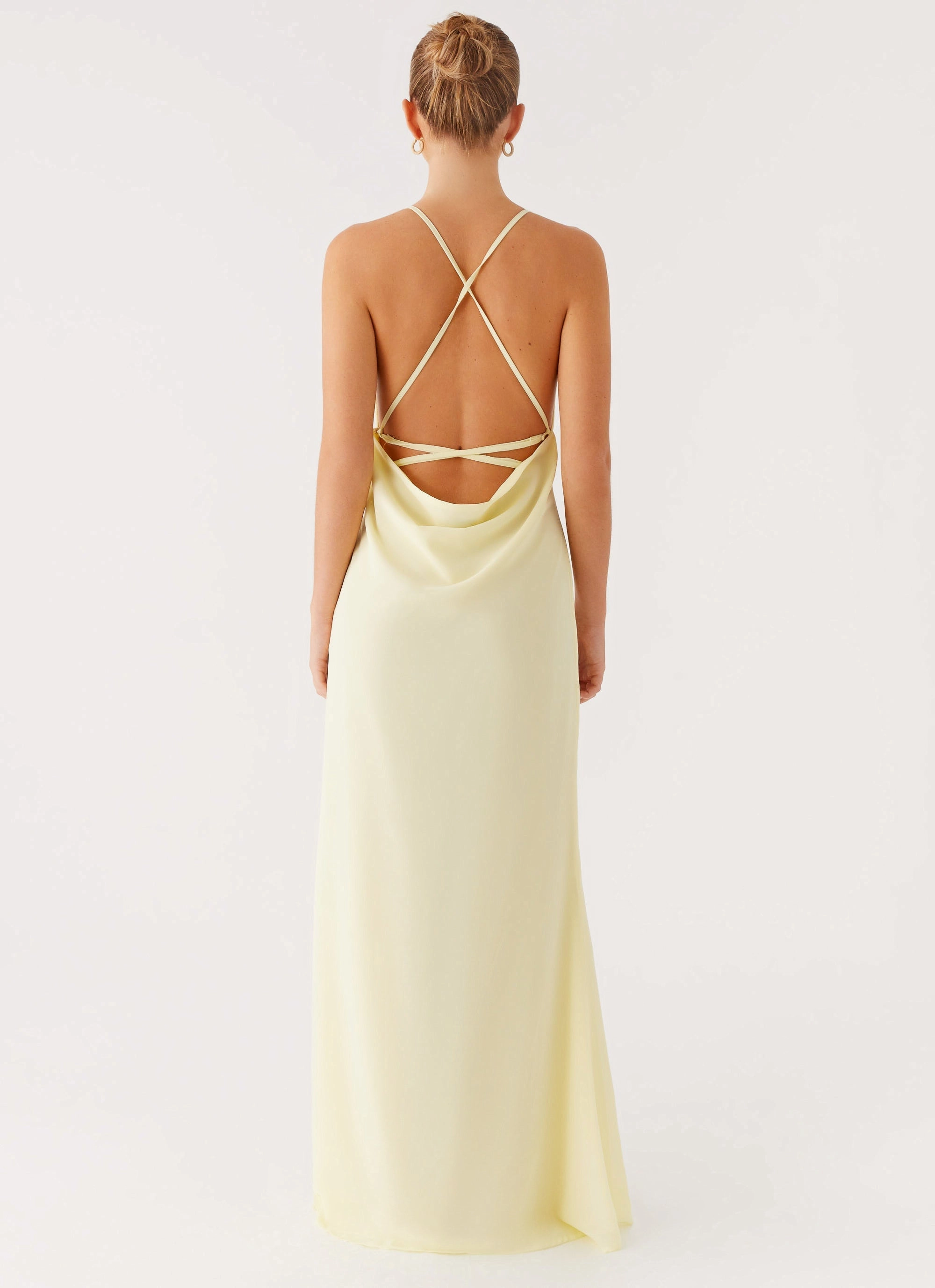 First Class Maxi Dress - Yellow Padded Fashion Wear Fringe Detail