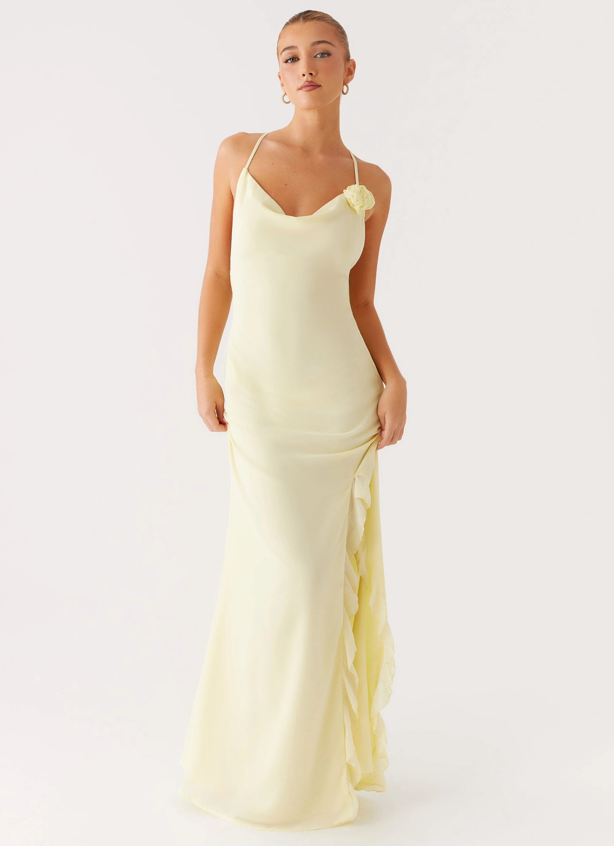 Event Glow Light Finish First Class Maxi Dress - Yellow