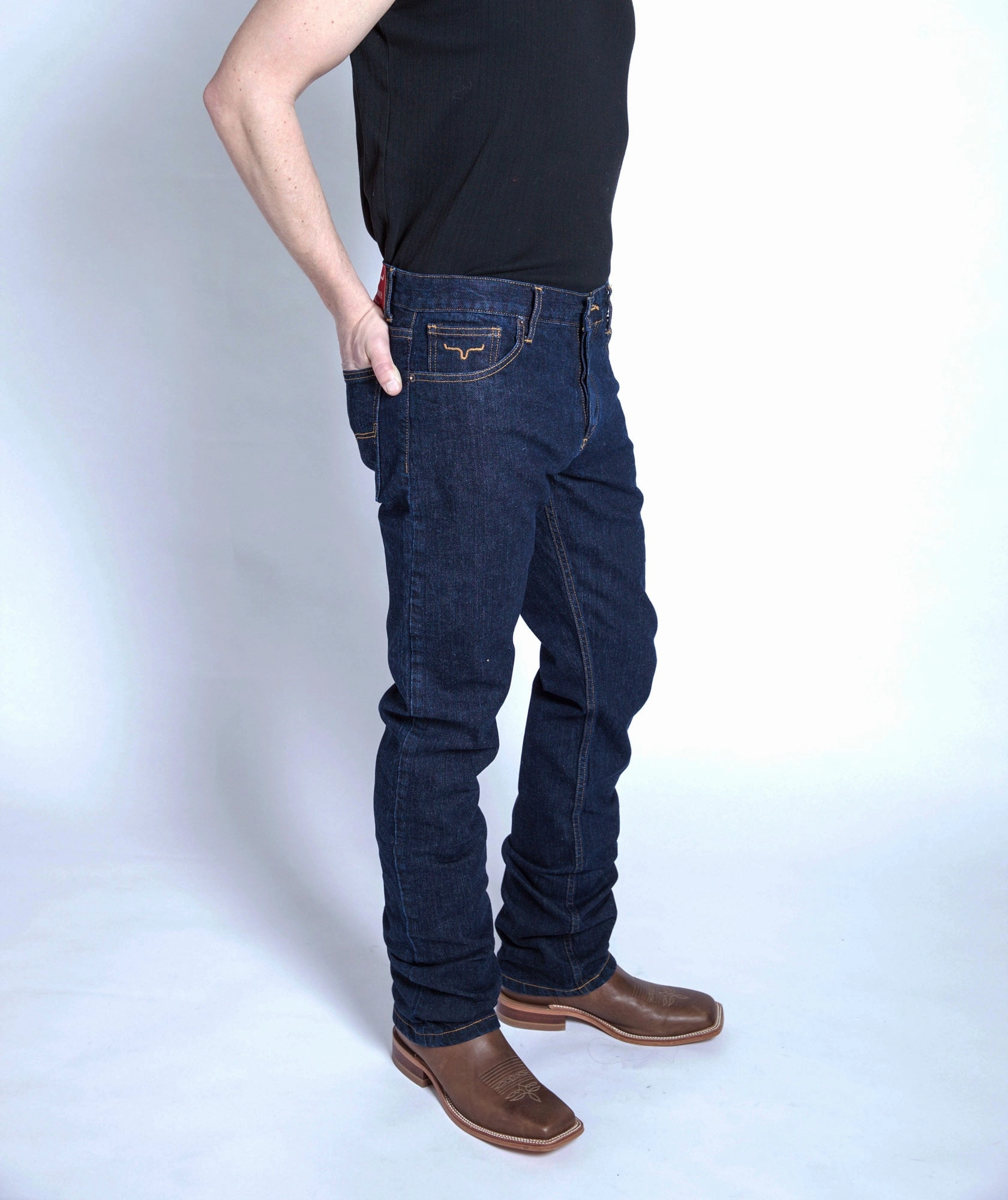 Light Fabric Chill Outfit Relaxed Style Earthy Kimes Ranch Mens Wayne Jeans Blue Cotton Blend Slim Fit
