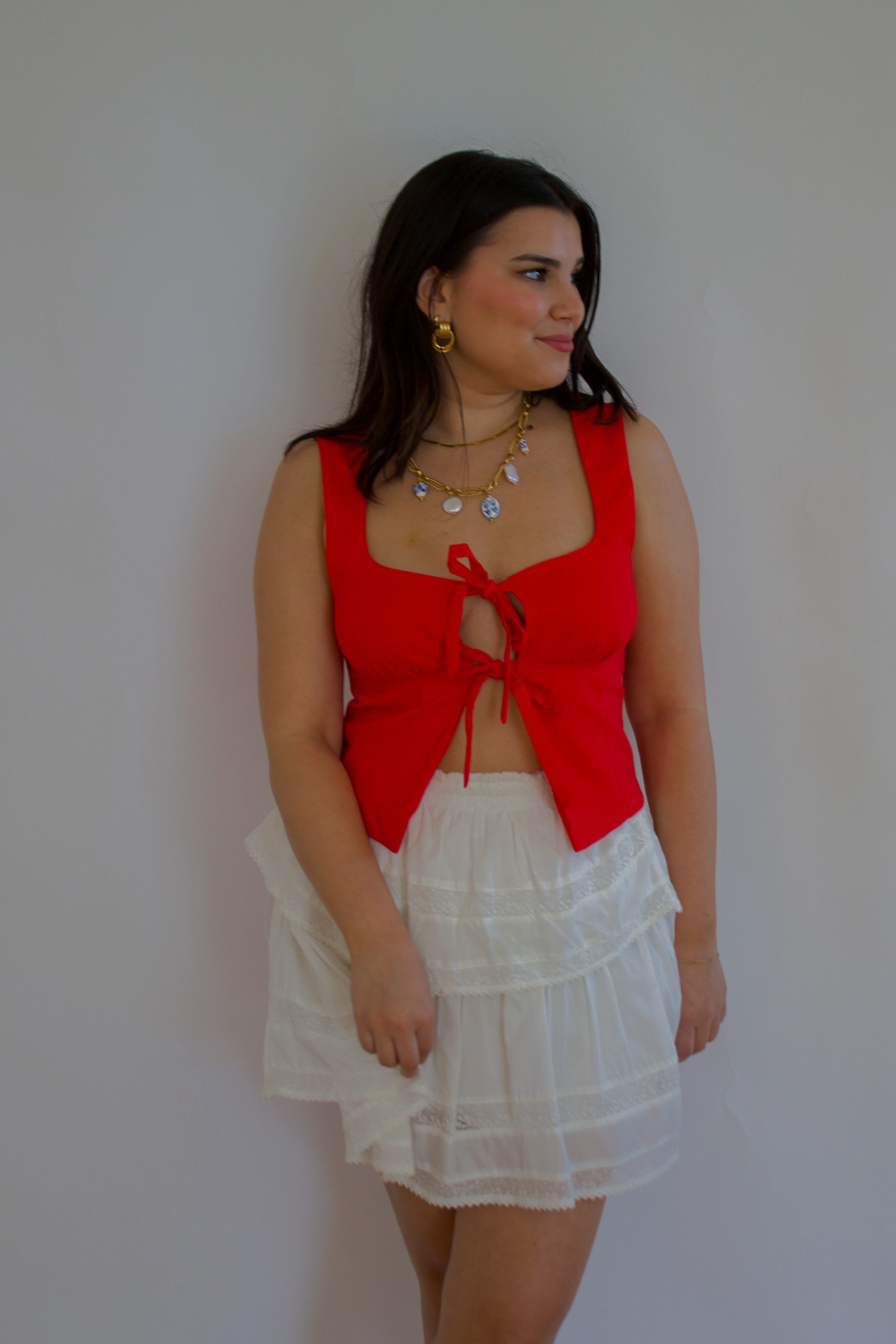 Comfort Cushion Neckline Carolina Top - Cherry