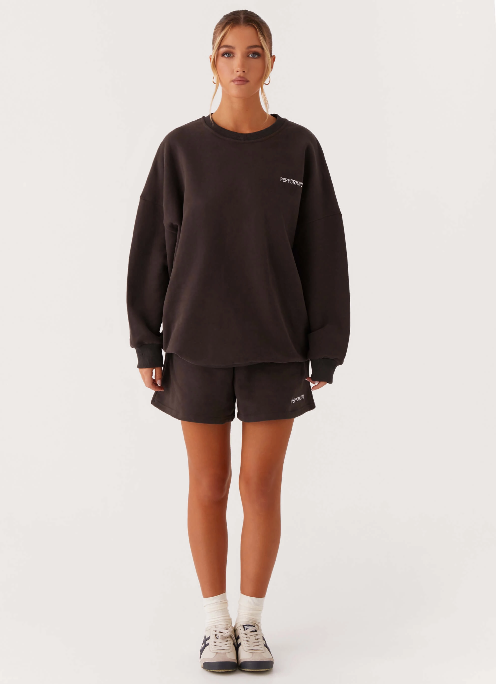 Signature Oversized Sweatshirt - Charcoal QuickDry Weave Layered Cable Pattern