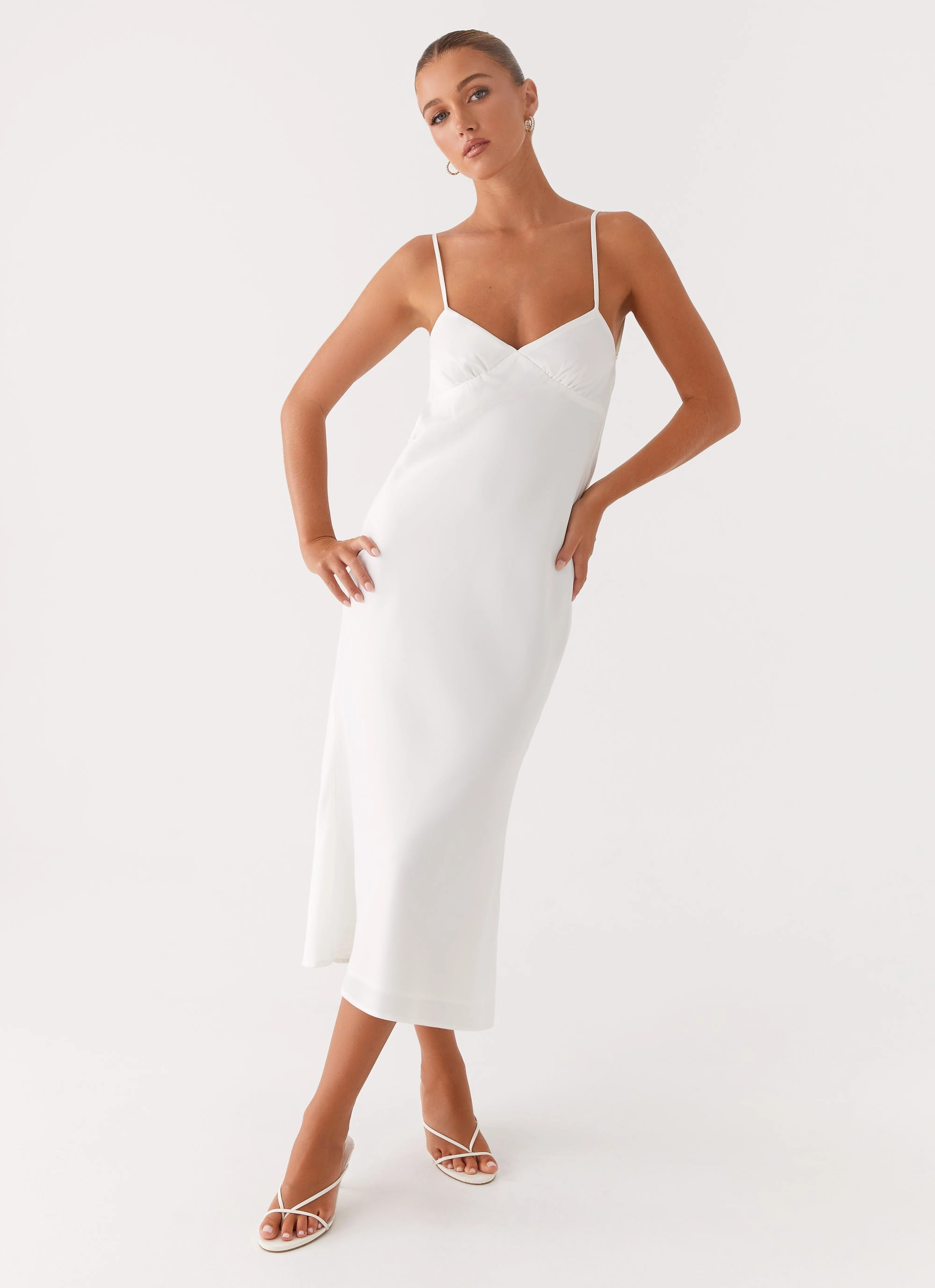 Lightweight Design All-Weather Protection Bentley Midi Dress - White