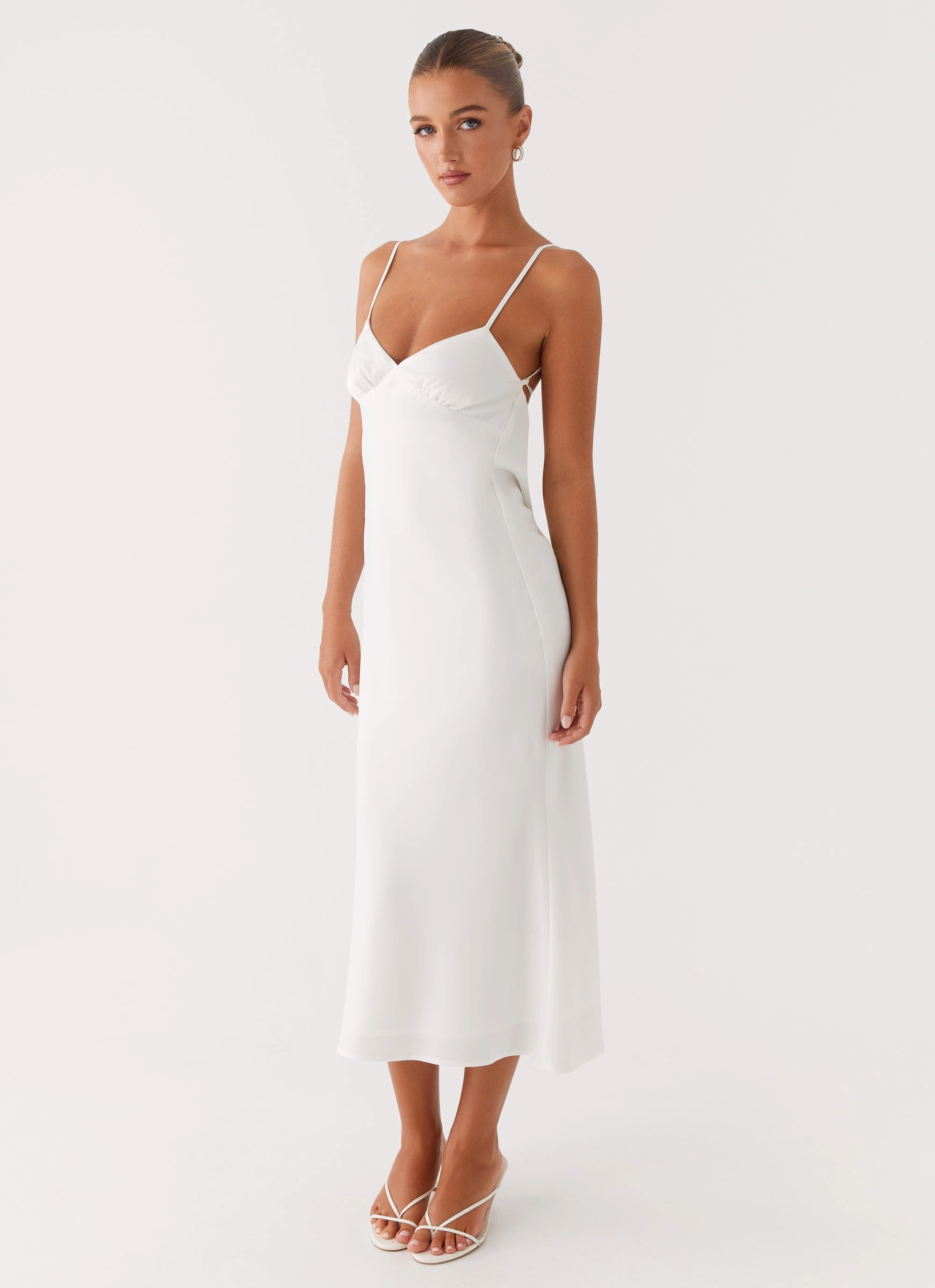 Bentley Midi Dress - White Designer Inspired