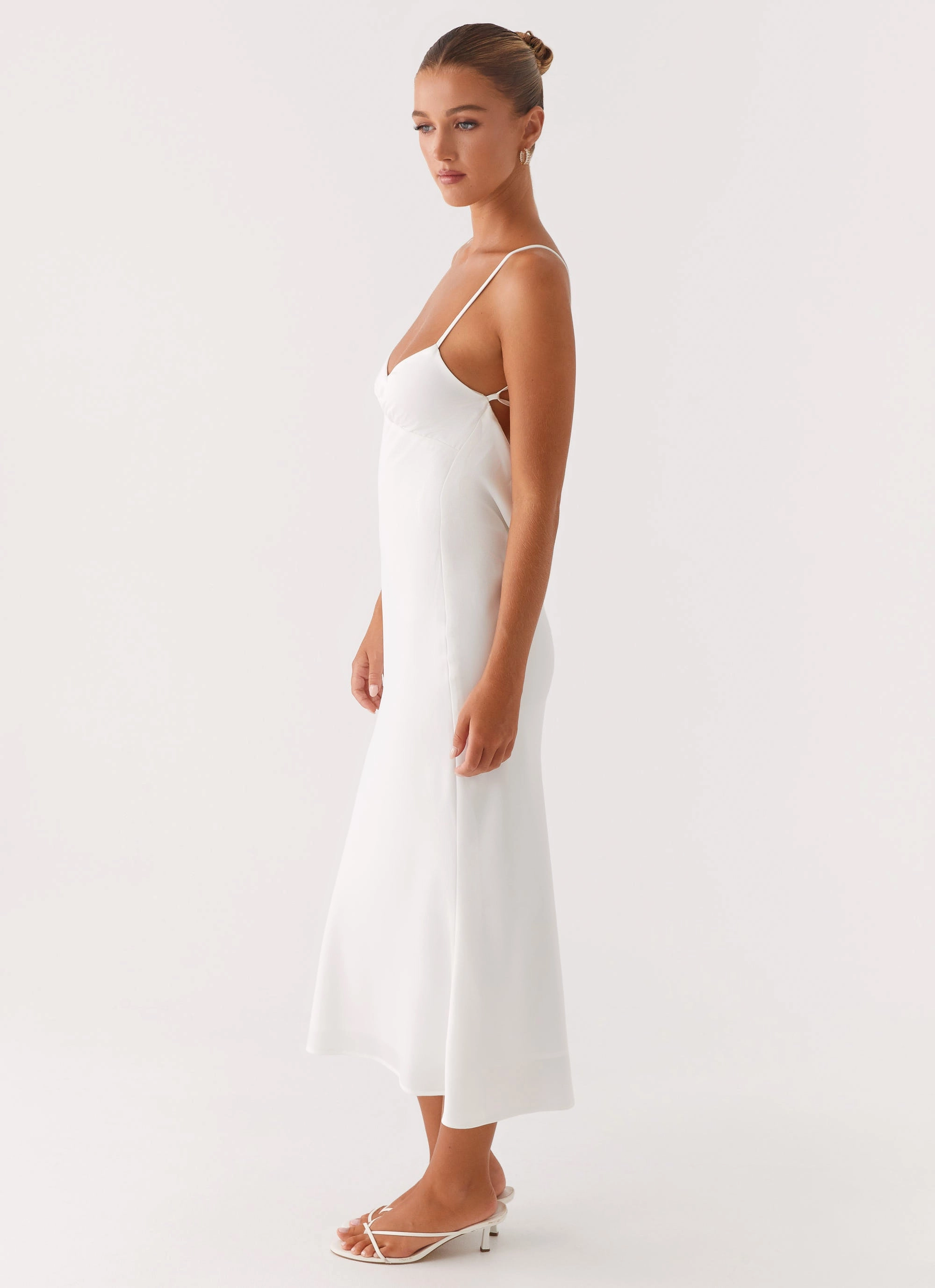 Bentley Midi Dress - White Trendy Outerwear Travel Ready