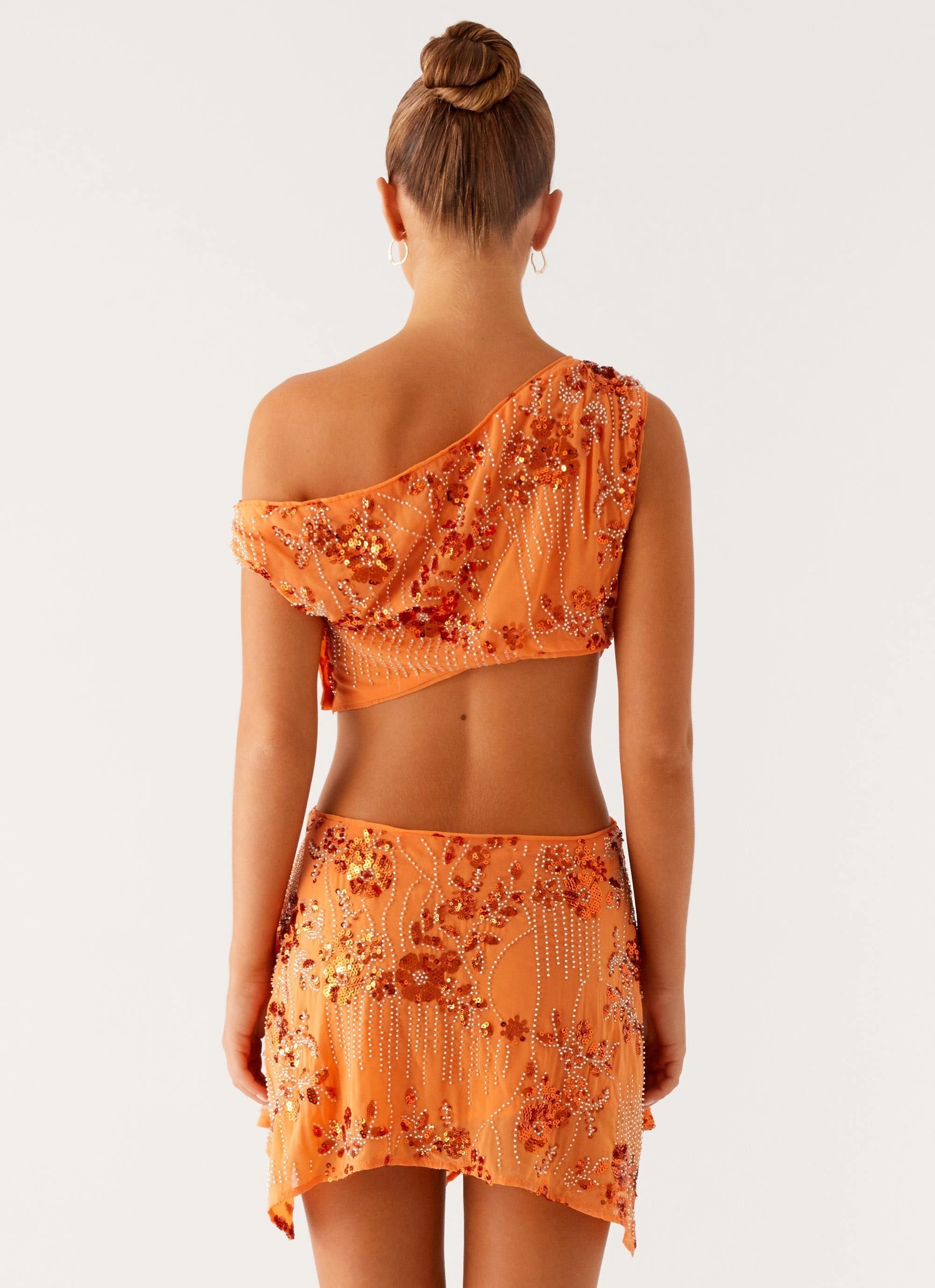 Aletta Sequin Mini Dress - Orange Cruise-Wear