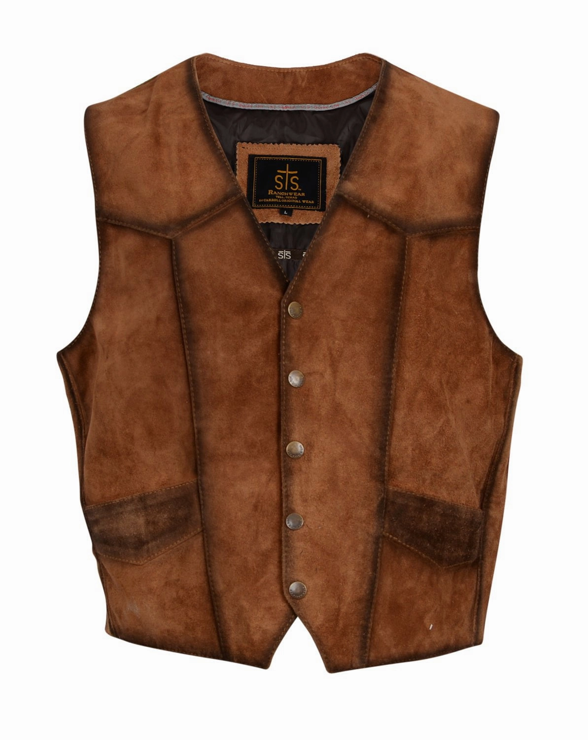 Classic Cut STS Ranchwear Mens Chisum Rusty Nail Leather Leather Vest