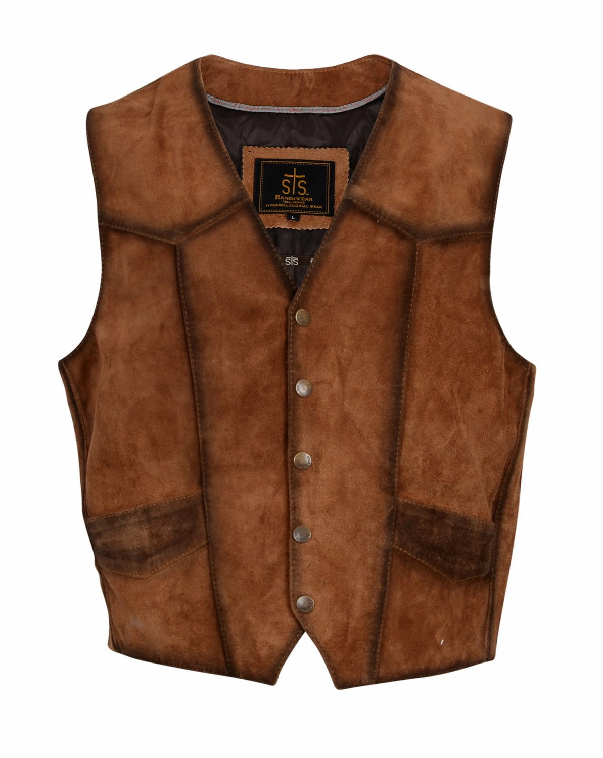 Simple Layers All Year Use STS Ranchwear Mens Chisum Rusty Nail Leather Leather Vest
