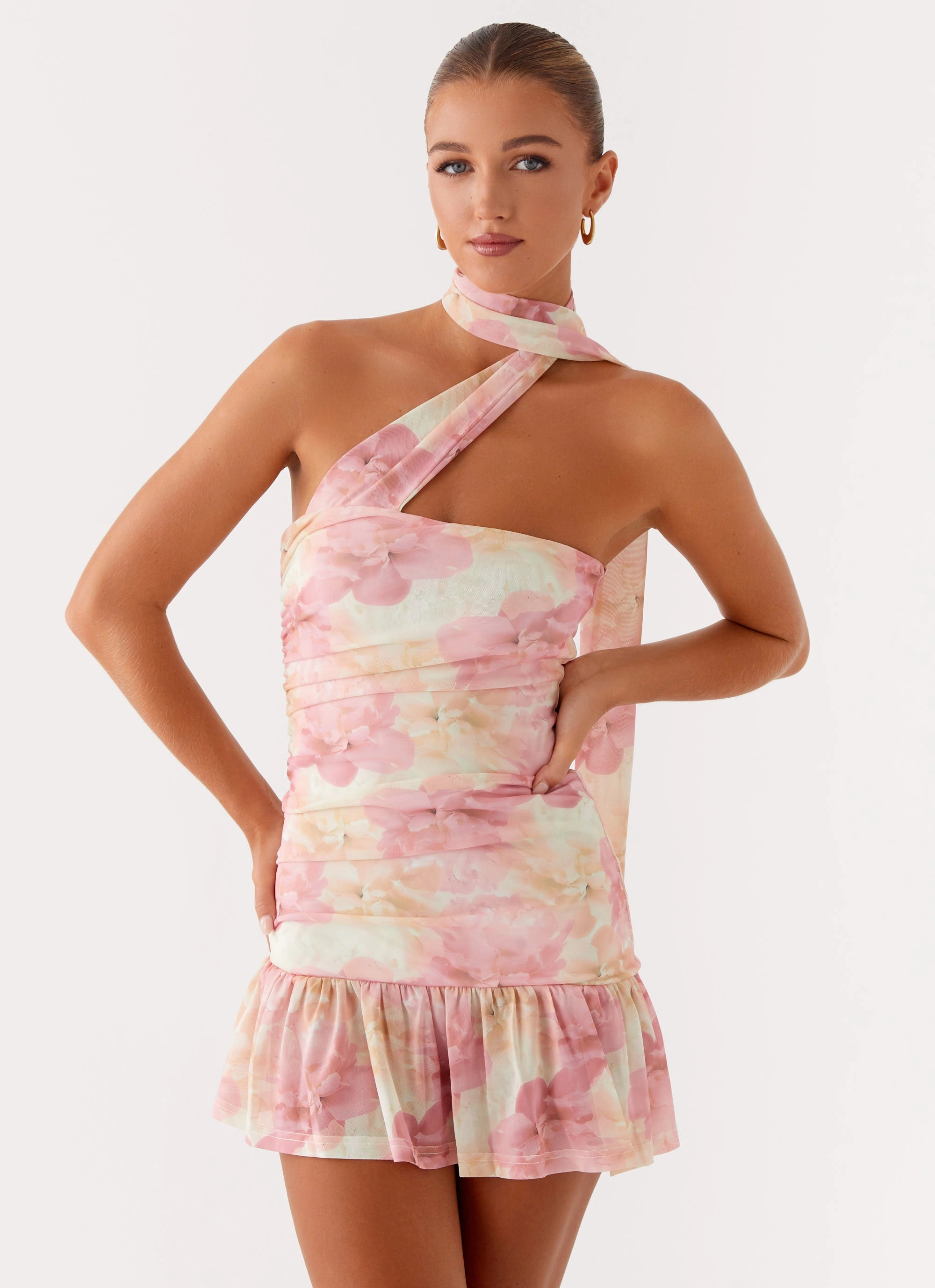 Cozy and Comfortable Lightweight warm-weather dress Fleur Mini Dress - Floral Print