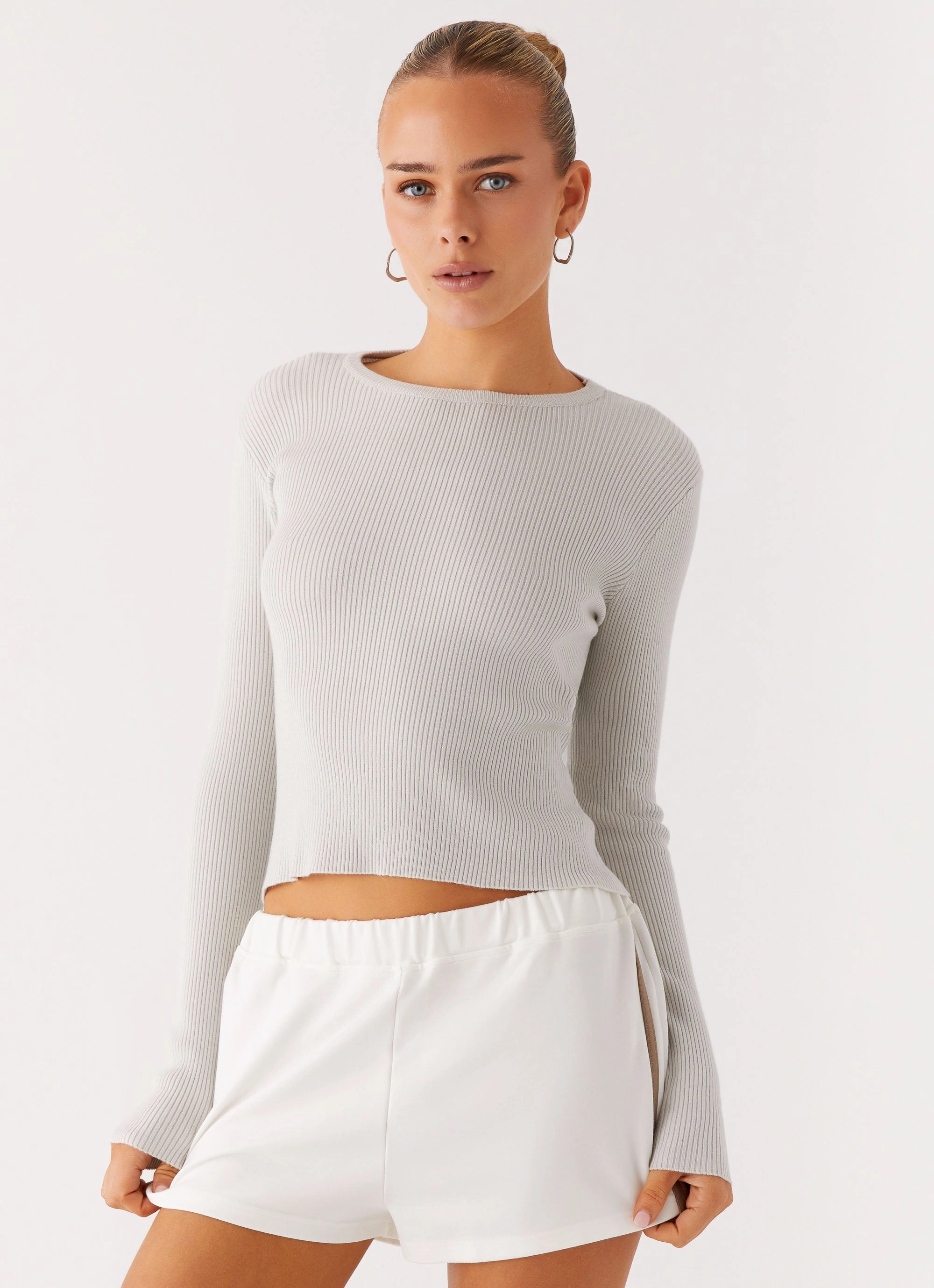 Carissa Open Back Top - Grey Eco Friendly Blend