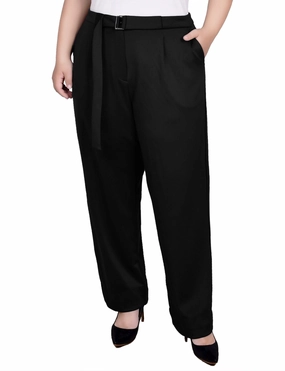 Raw edge Plus Size Belted Scuba Pant