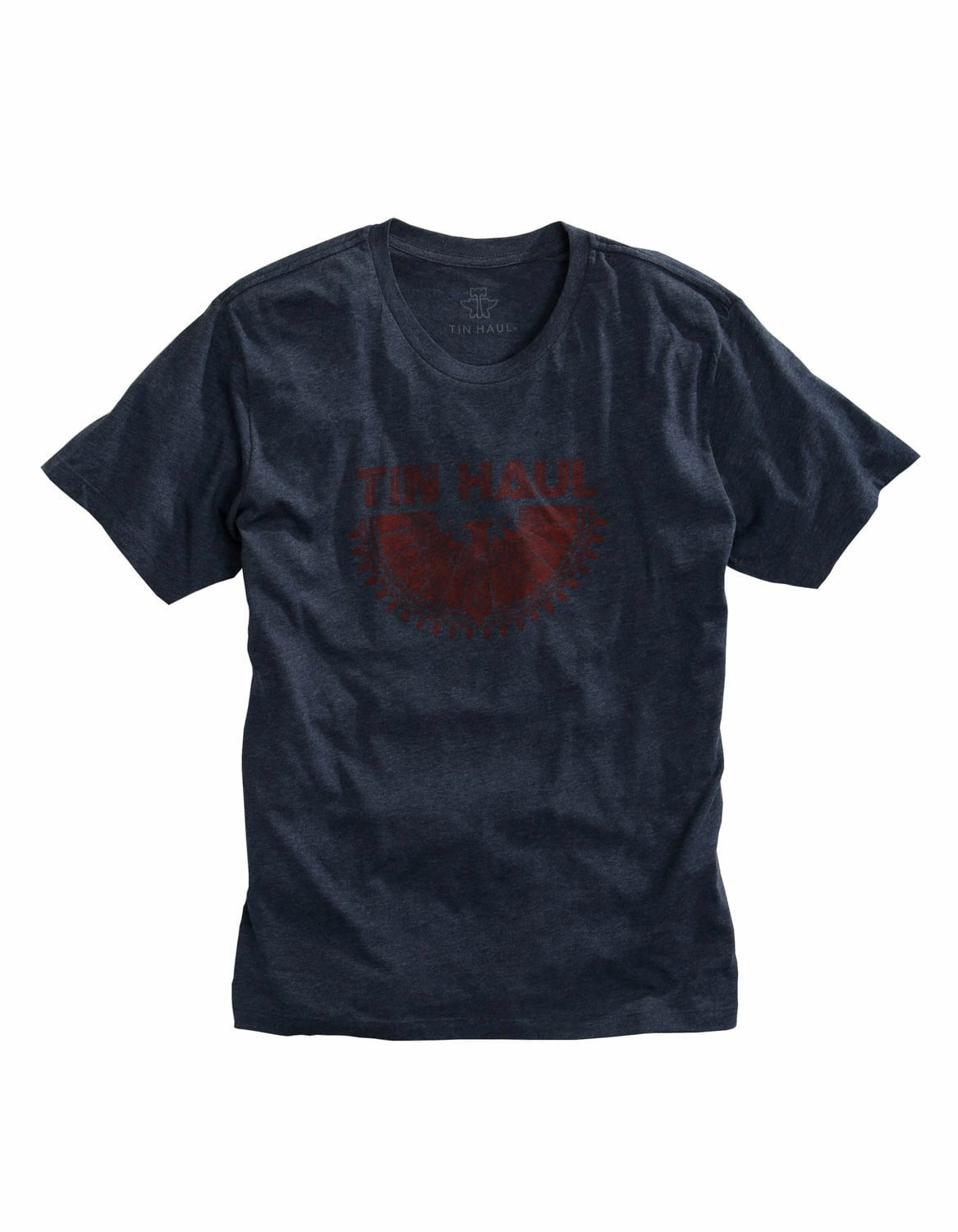 Outdoor Gear Double Stitched Hems Tin Haul Mens Navy Cotton Blend Aztec Eagle S/S T-Shirt