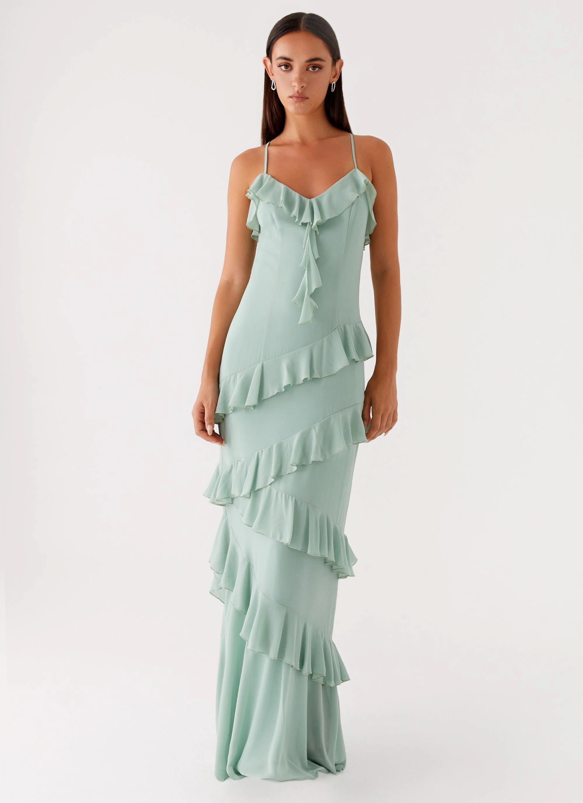Country Club Maxi Dress - Sage Picture Perfect Flowing Design