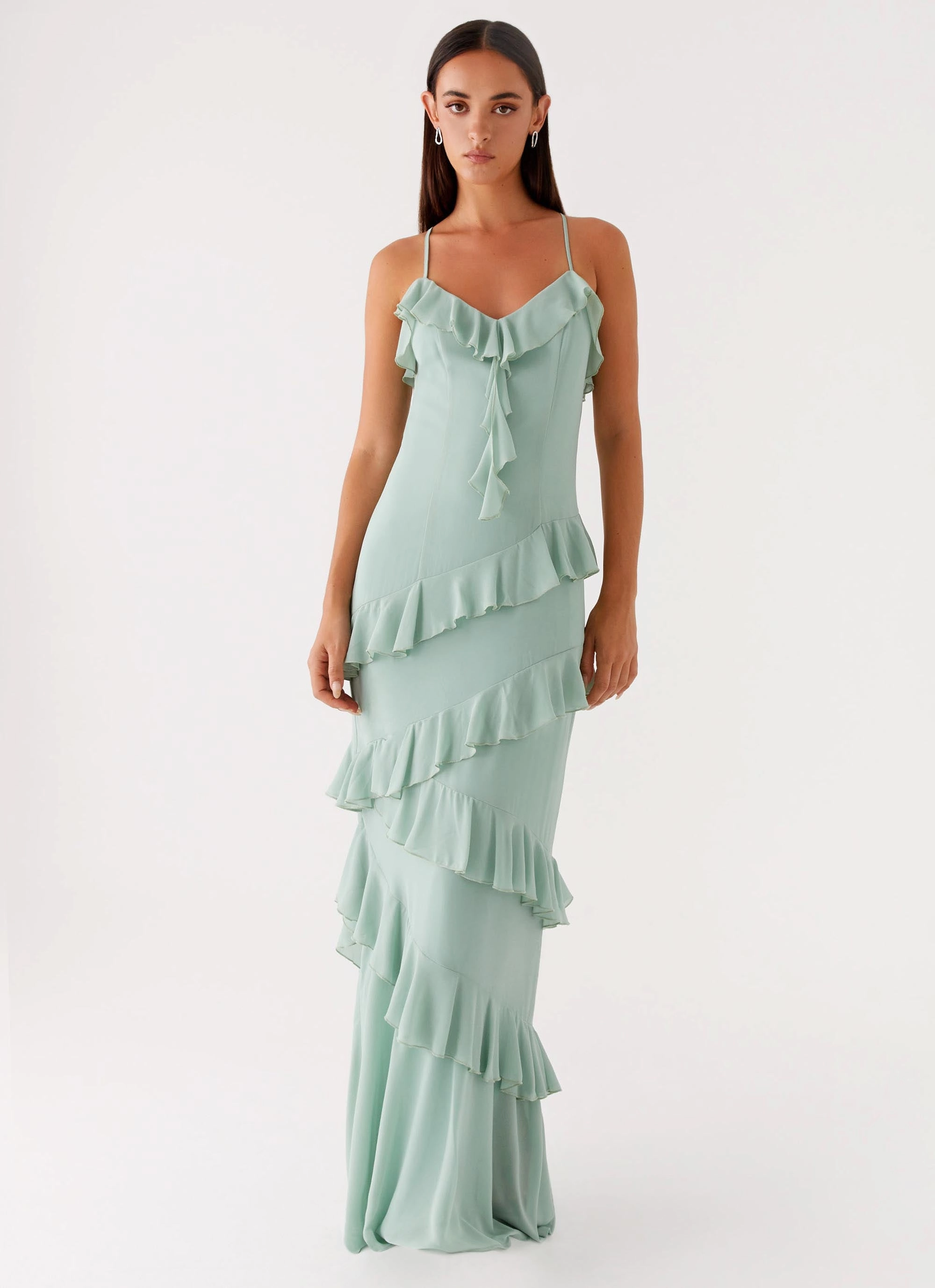 Light Comfort Simple Spirit Country Club Maxi Dress - Sage