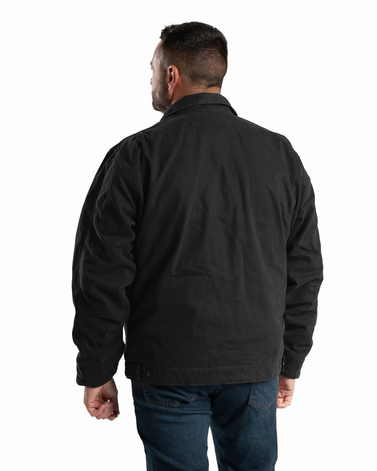 Berne Mens Highland Washed Gasoline Black 100% Cotton Jacket All Weather Performance