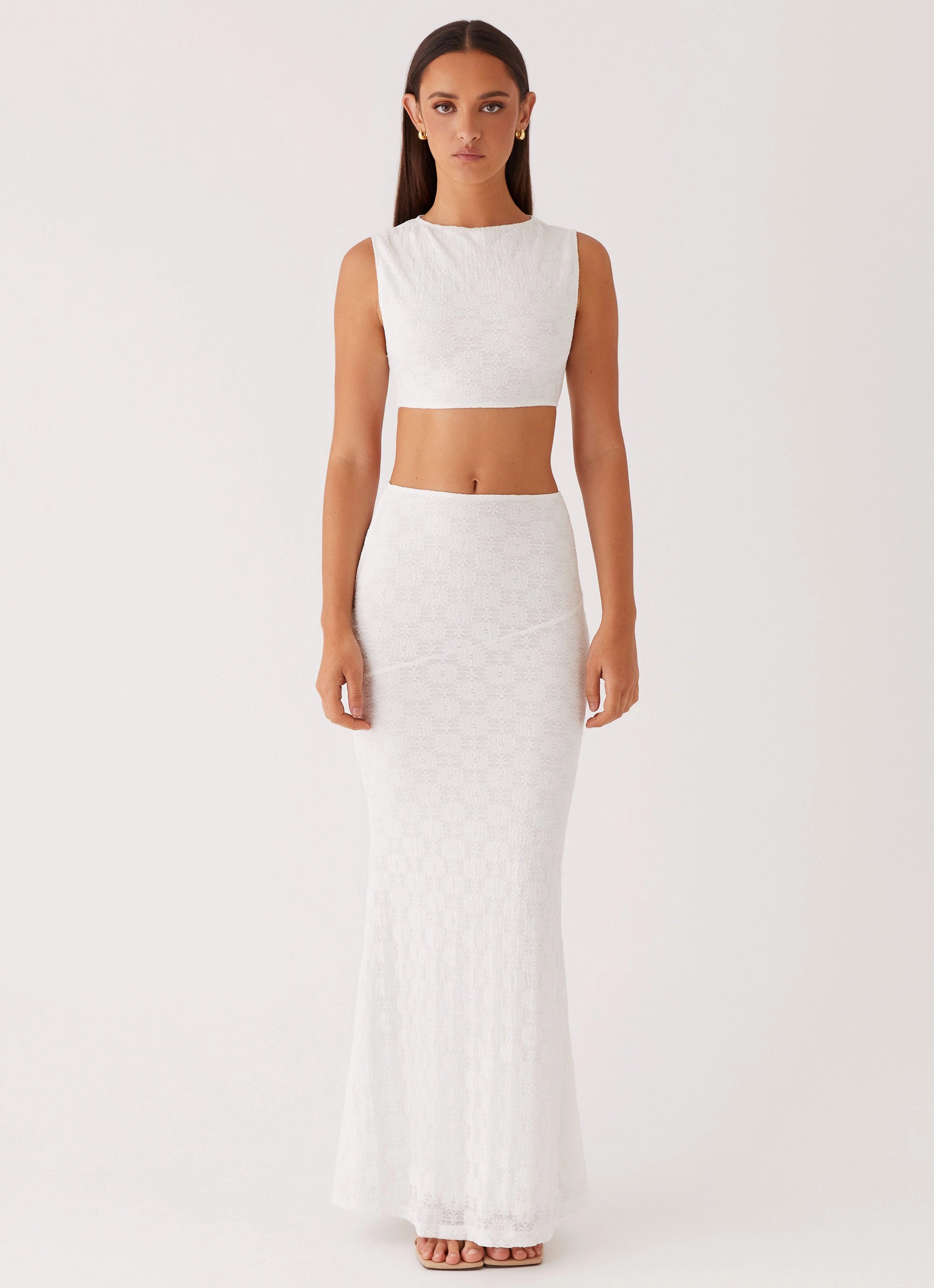 Issey Crop Top - White VentedBack