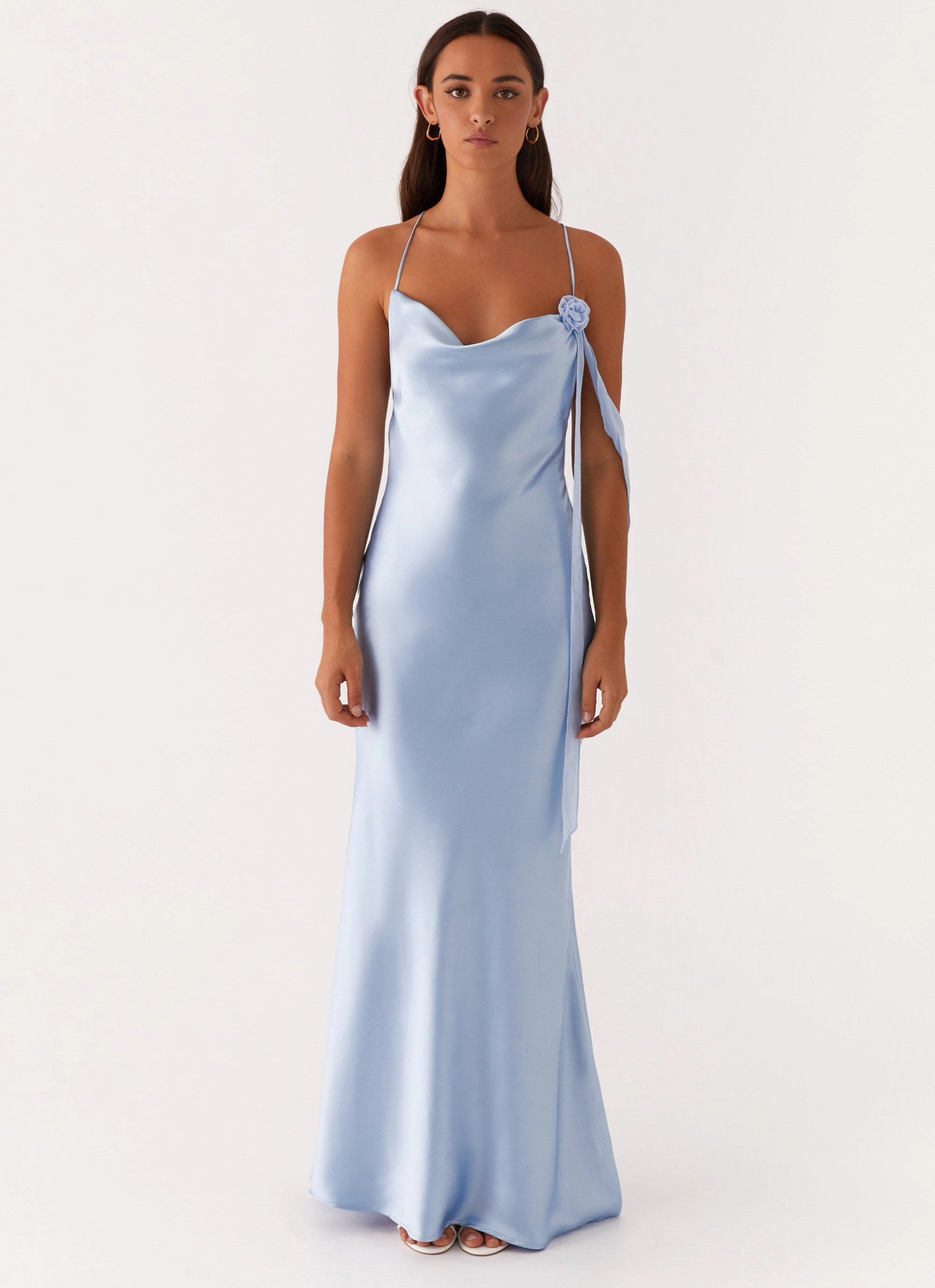 Too Sweet Satin Maxi Dress - Blue Maximalist-Trend