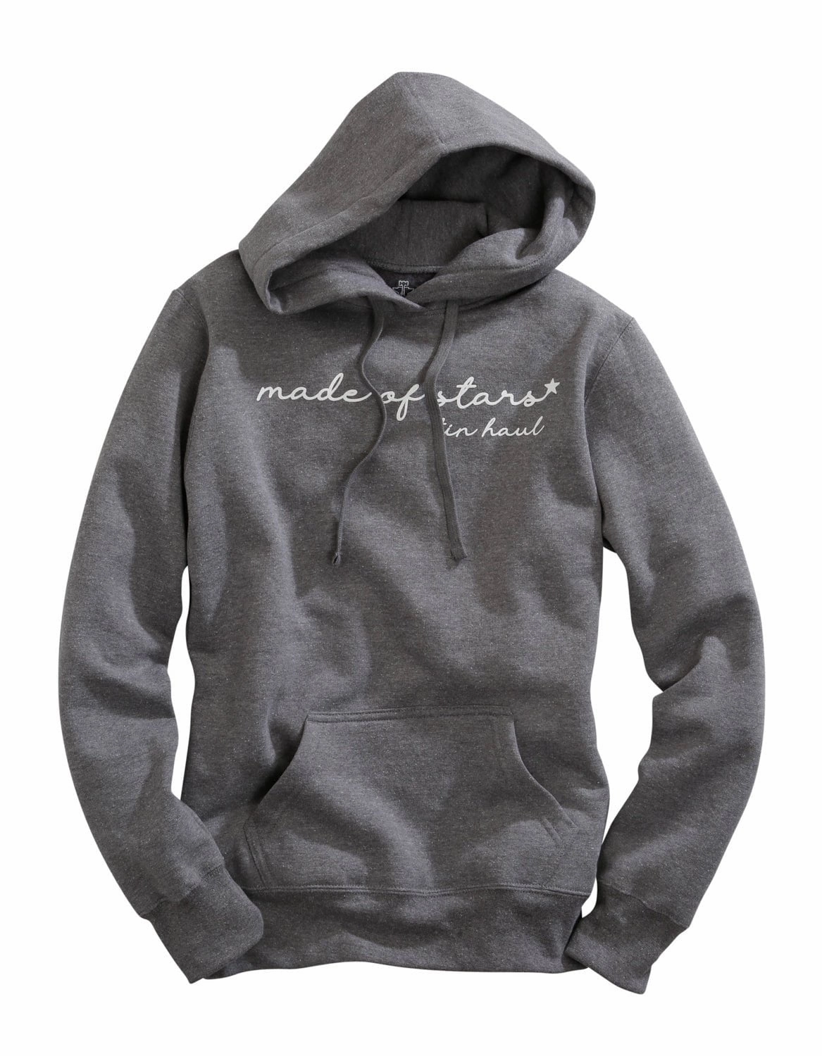 Tin Haul Womens Grey Cotton Blend Made of Stars Hoodie Comfort Stretch Fabric Eco Certified Textile