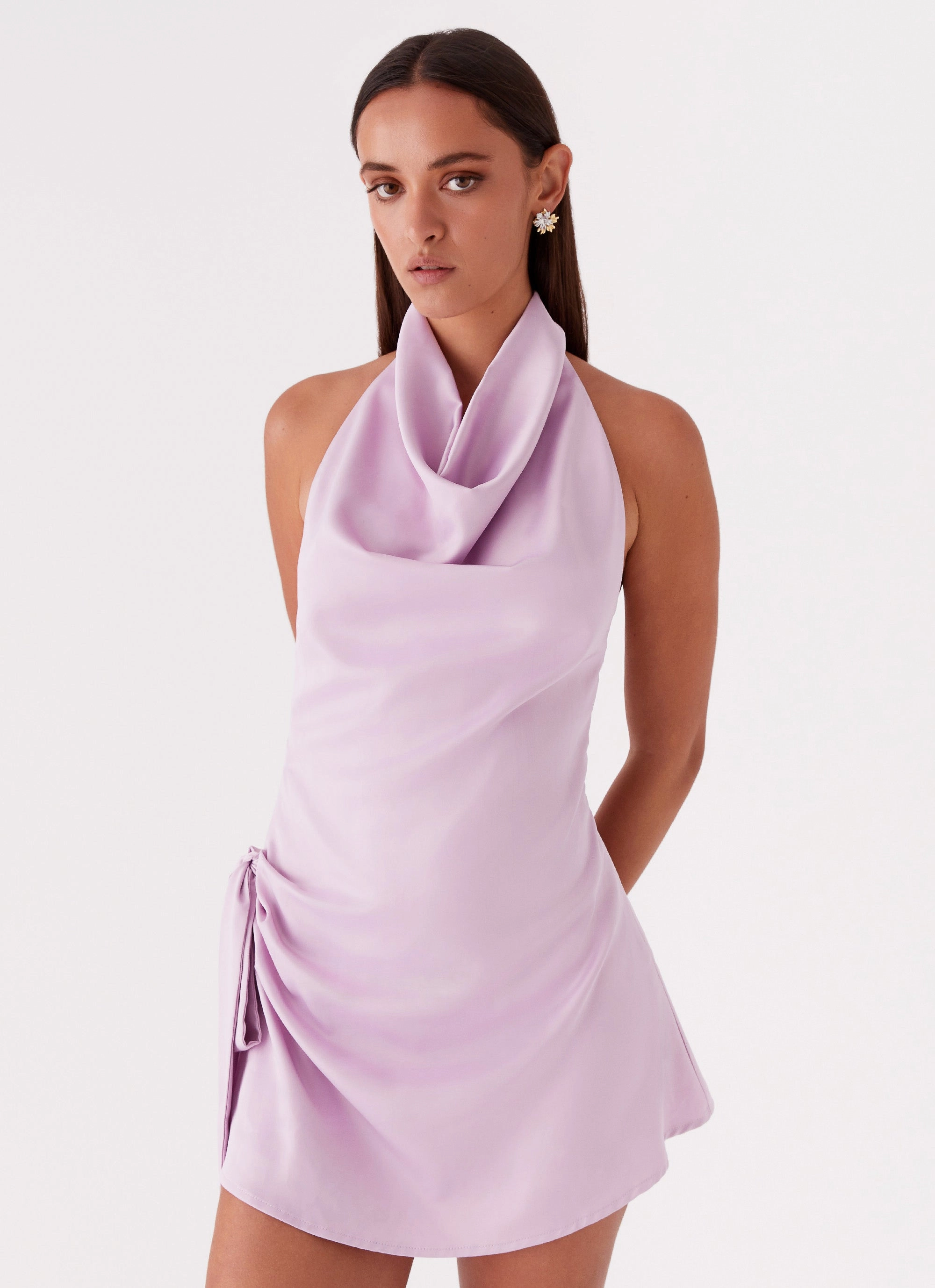 Thick Jacket Padded Outerwear Something About You Mini Dress - Lilac