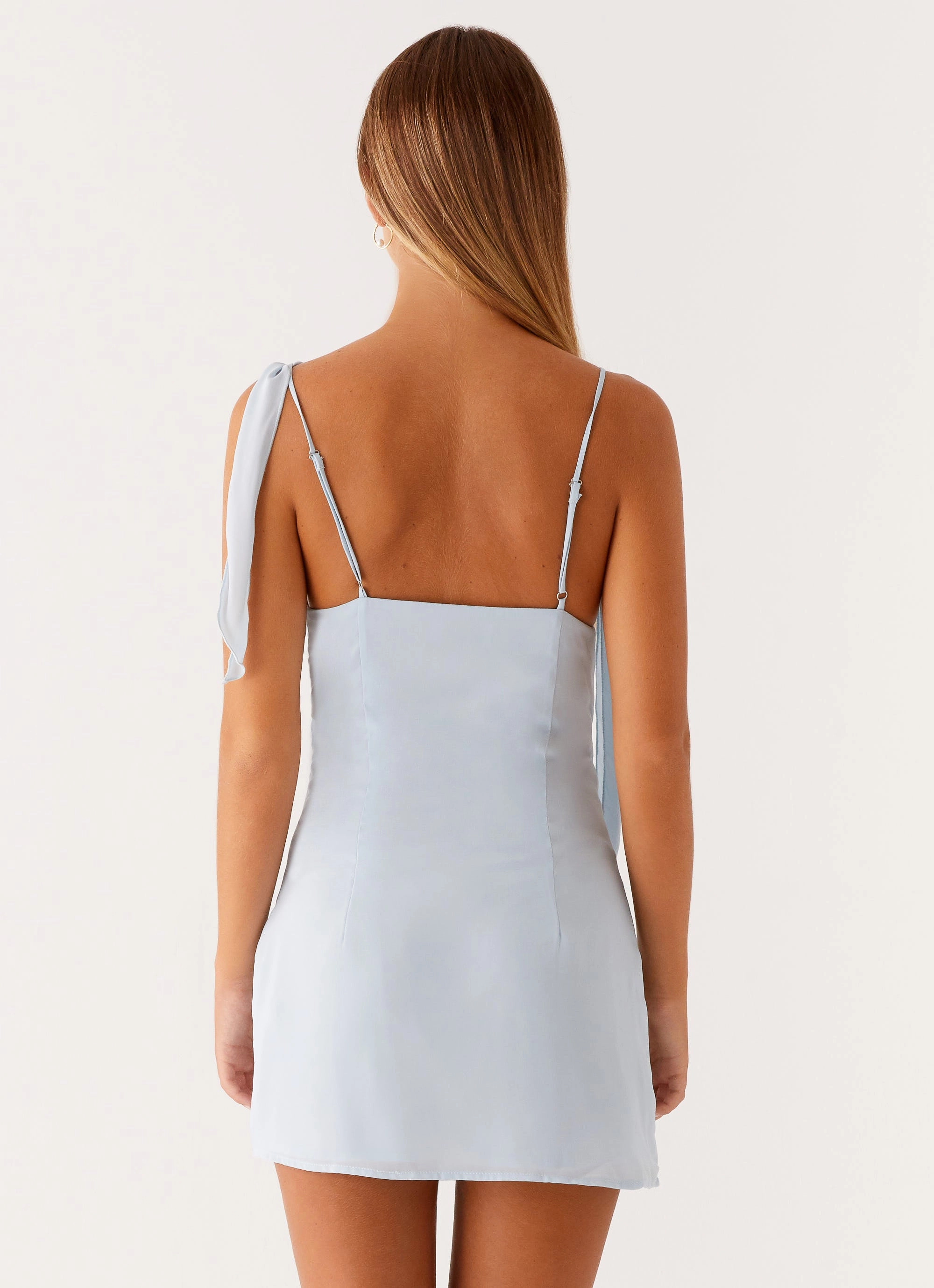 Effortless Fit soft look Lily Beaded Mini Dress - Pastel Blue