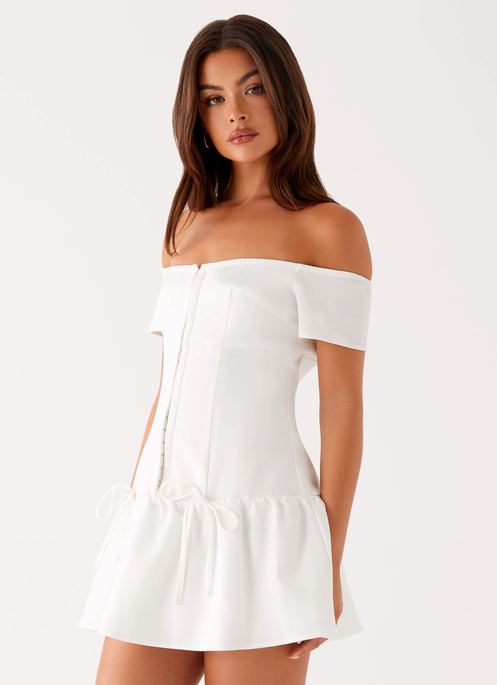 Clean Comfort Festive Wear Penny Mini Dress - White