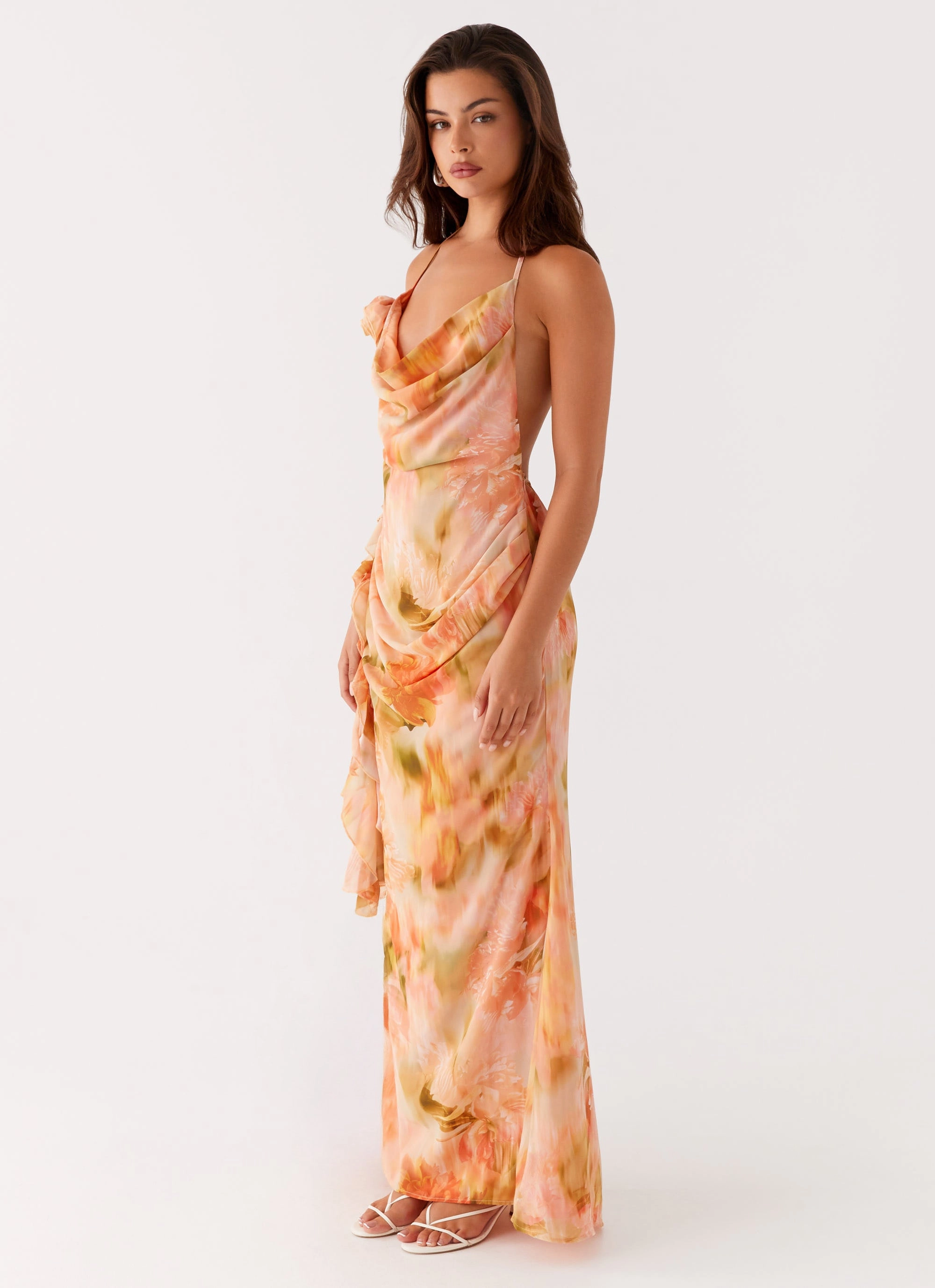 Diedre Rose Strappy Maxi Dress - Sunset Floral Work Friendly Smart Style